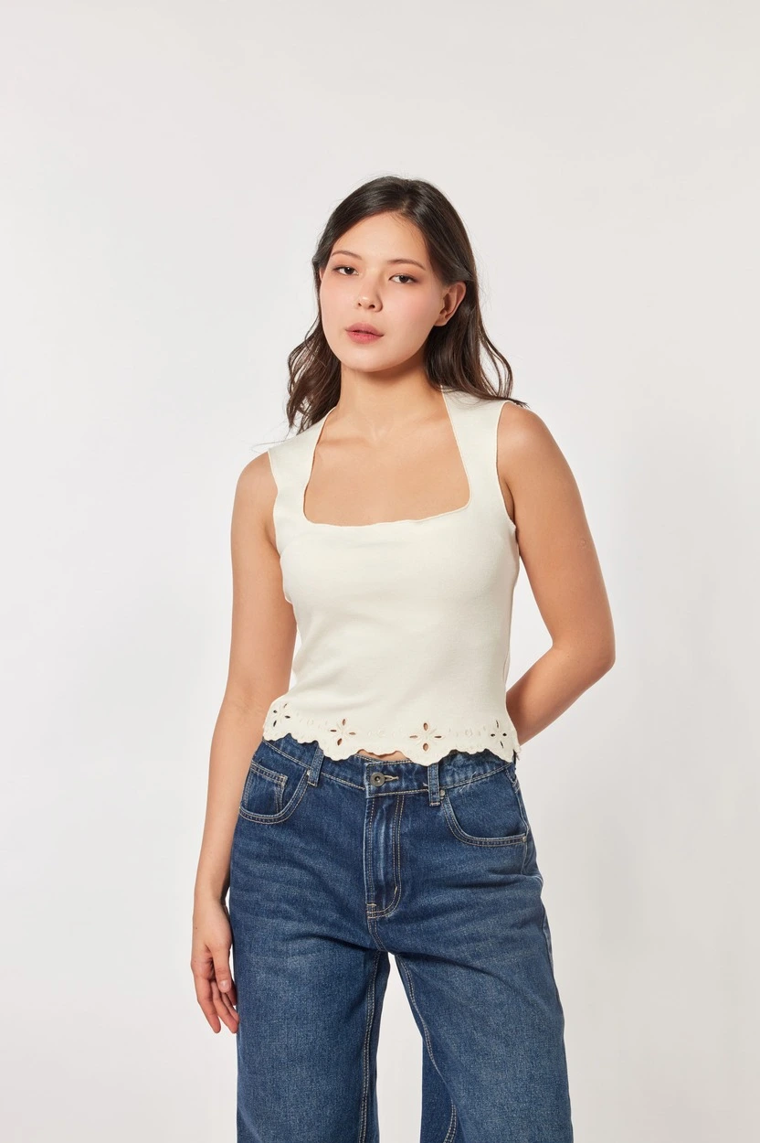 Топ белый для женщин 44222-4 46