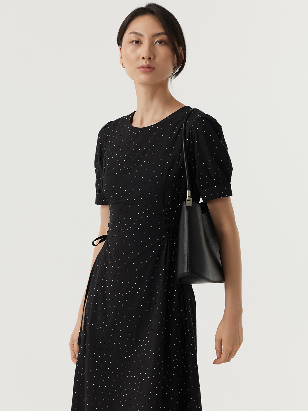 Платье черный в белый горошек  для женщин 48216-298 54