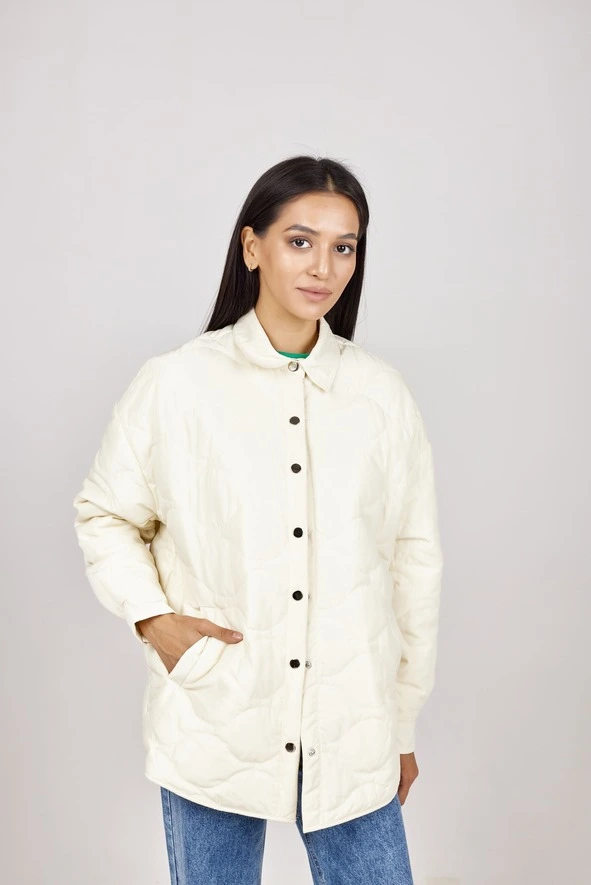 Демисезонная куртка экрю для женщин 352/451/34243-232 69