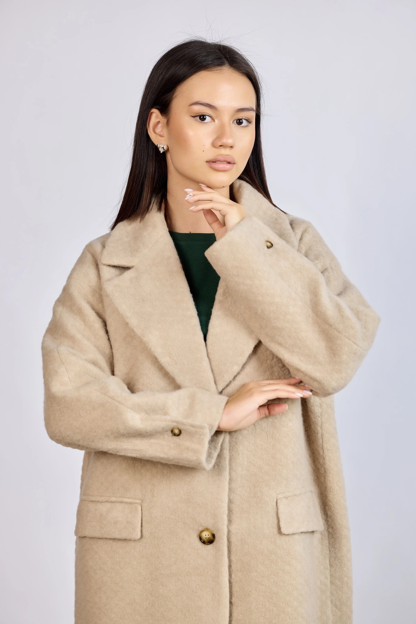 Пальто бежевый для женщин 43416-15 53