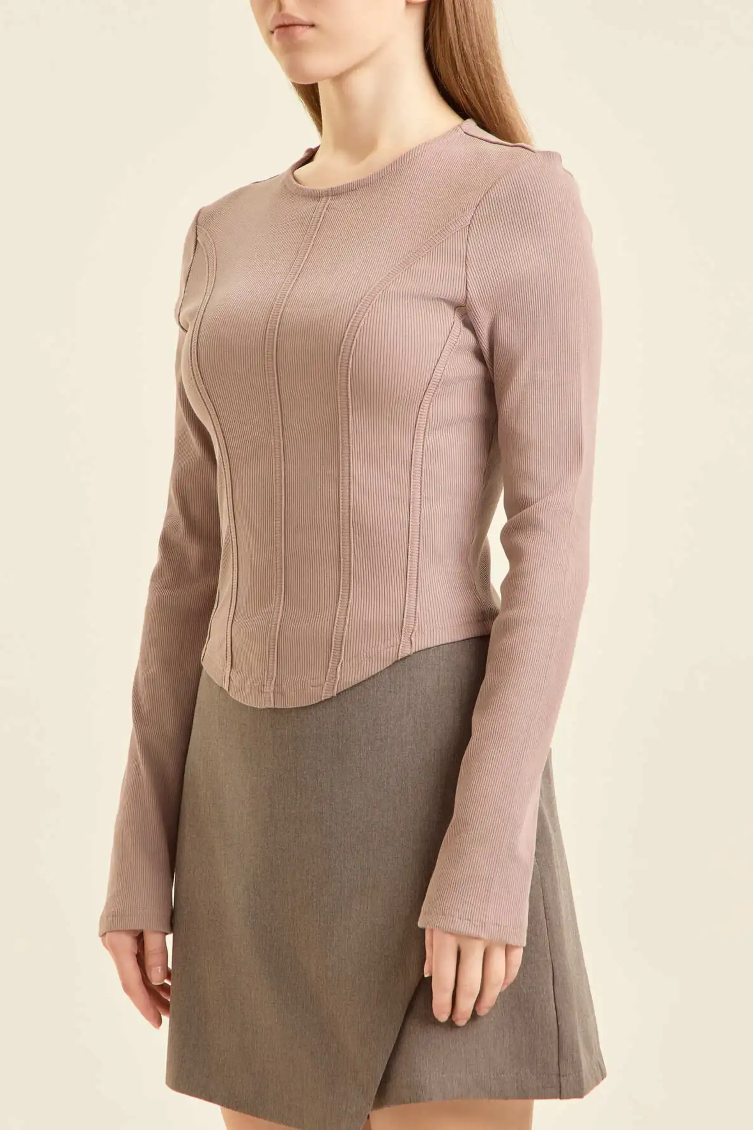 Лонгслив бежевый для женщин 47152-15 59