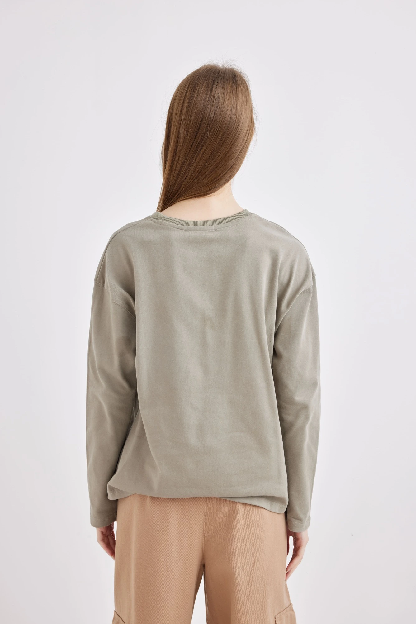 Лонгслив хаки для женщин 42124-14 59