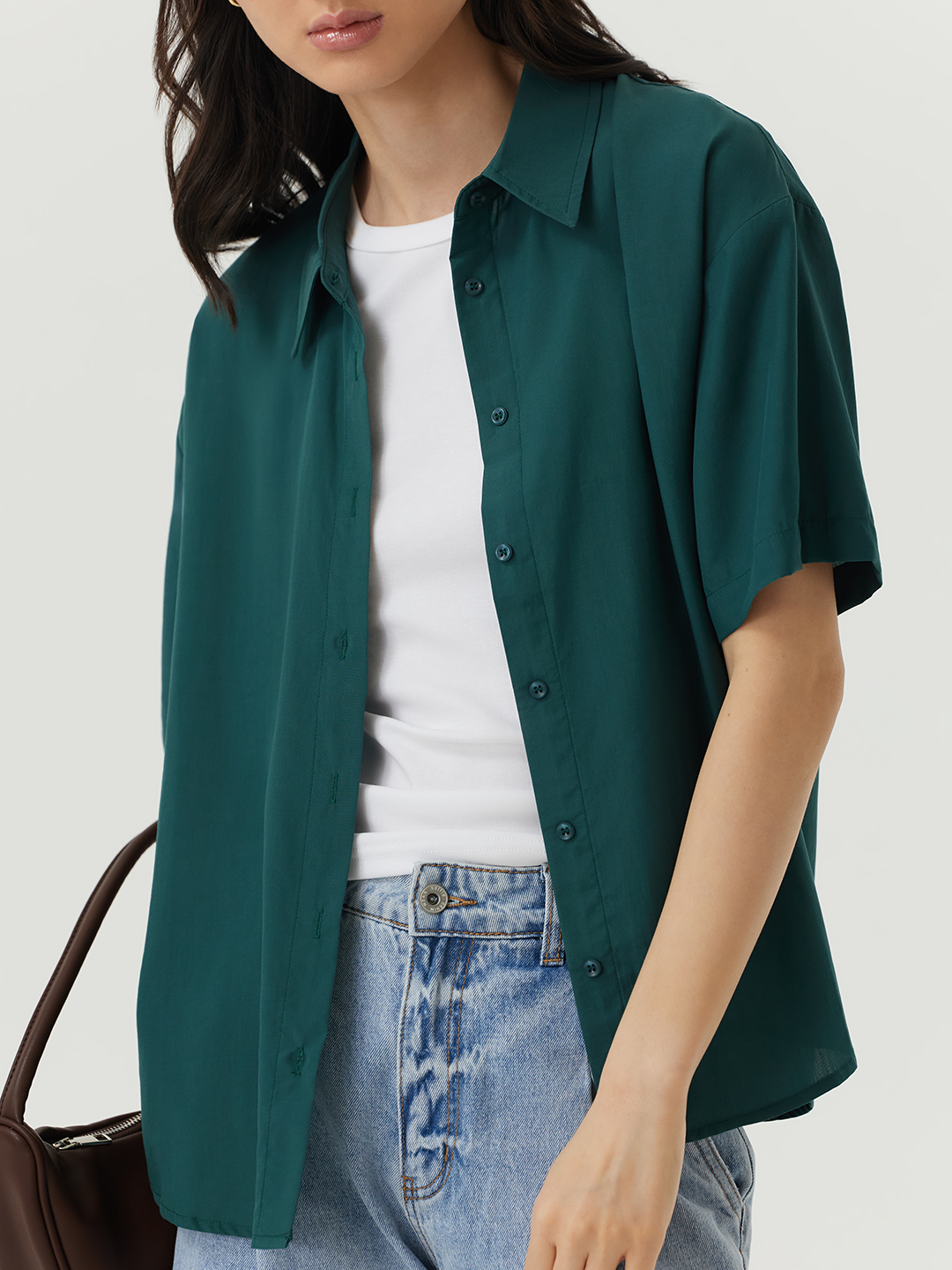 Рубашка темно-зеленый для женщин 48241-20 66