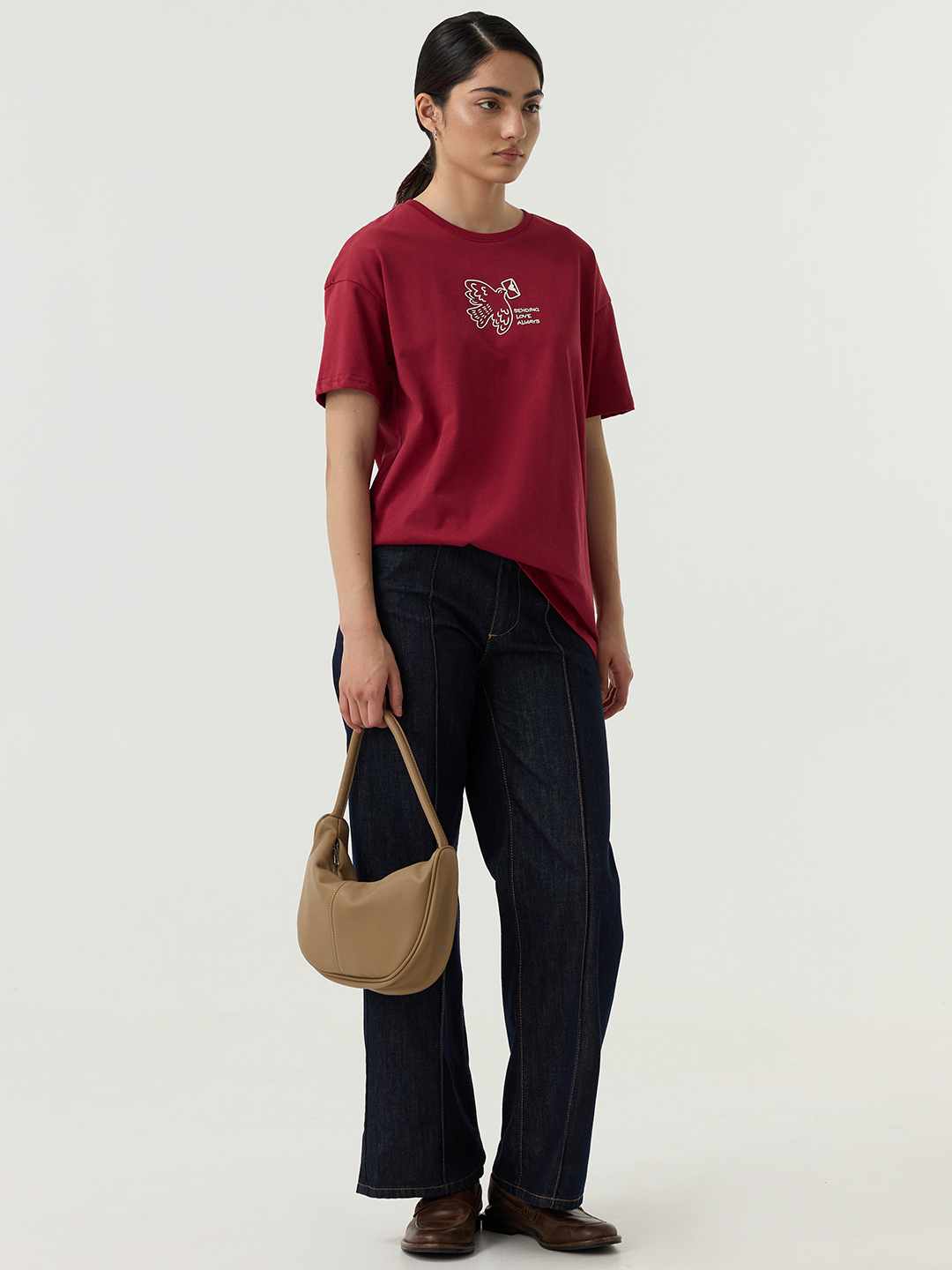 Футболка бордовый для женщин 48277-67 67