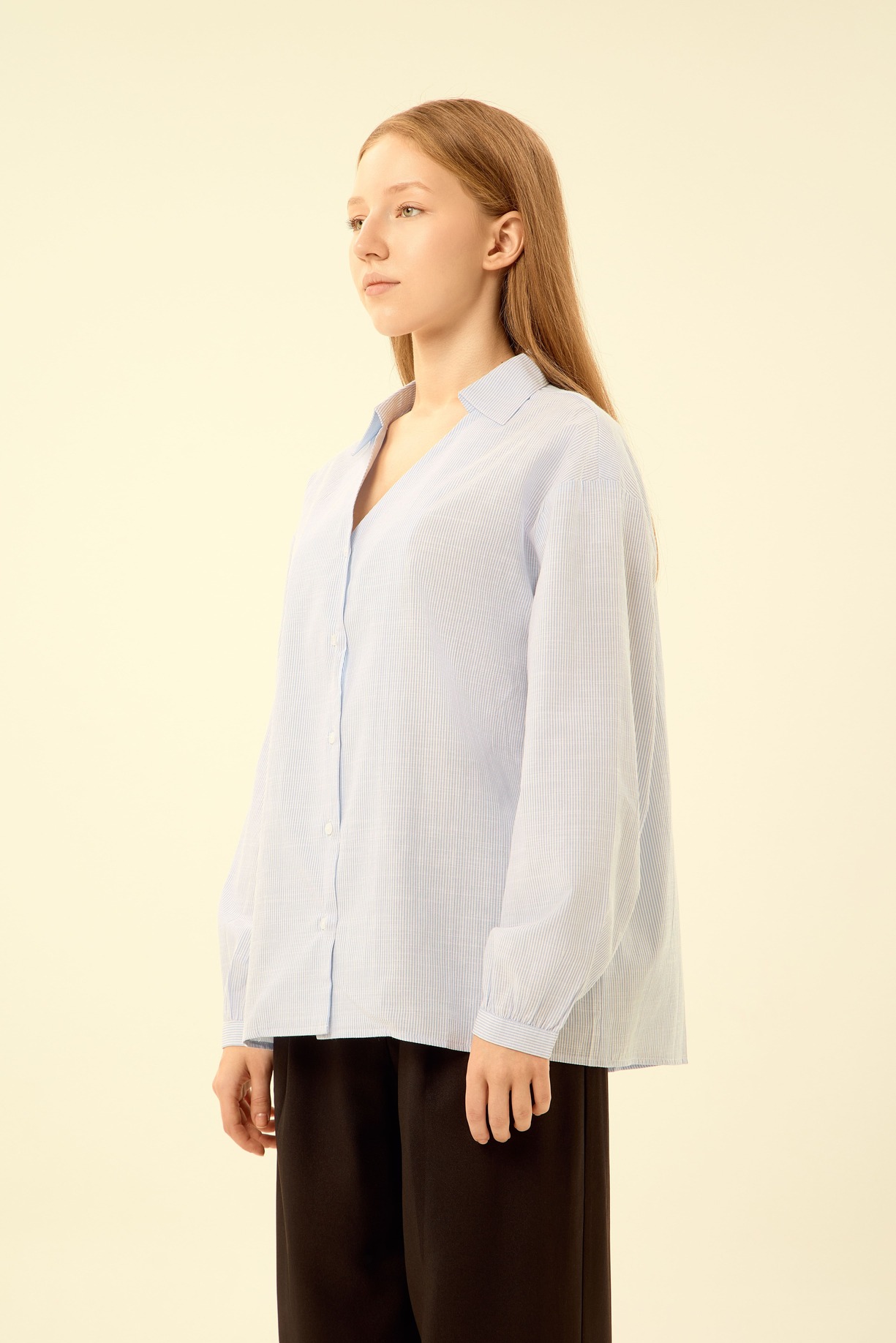 Рубашка бело-голубая полоска для женщин 45237D-47 66