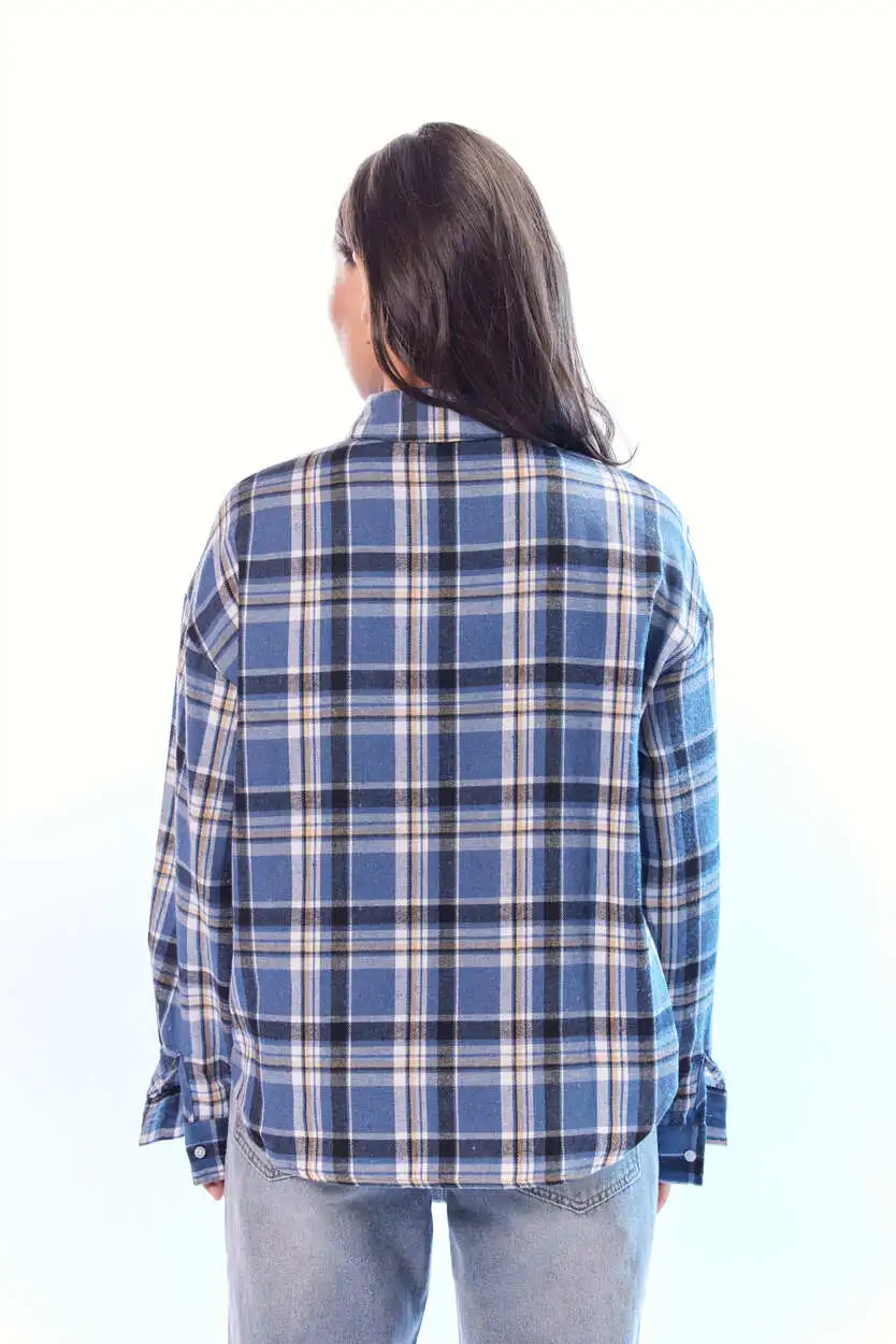 Рубашка синяя клетка для женщин 44247-209 66