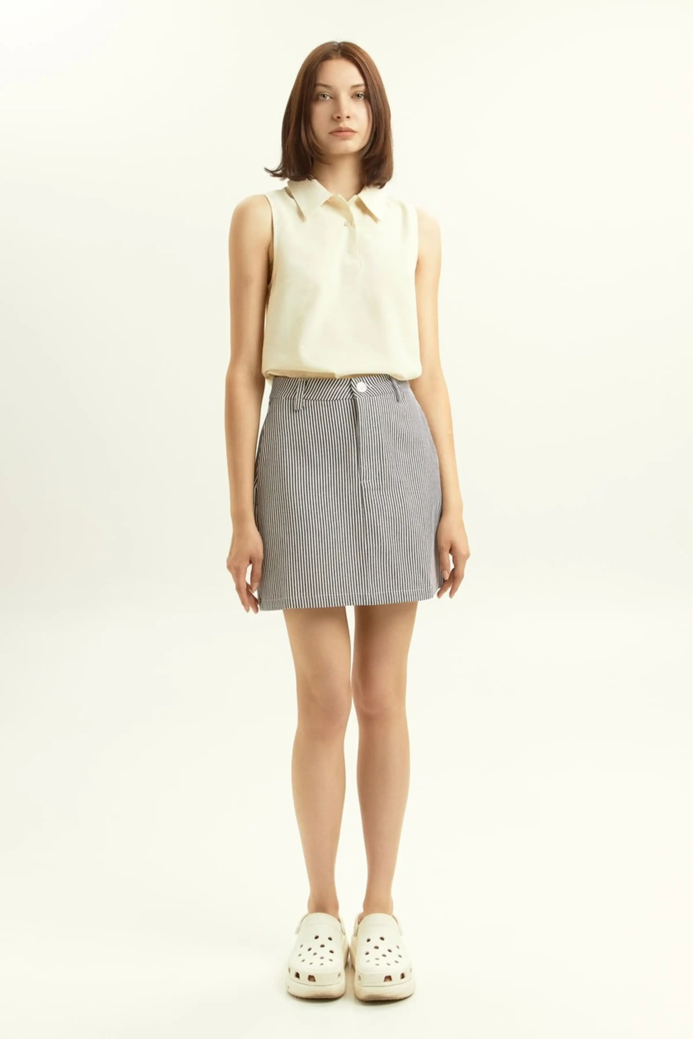 Юбка бело-черная полоска для женщин 45191-46 52