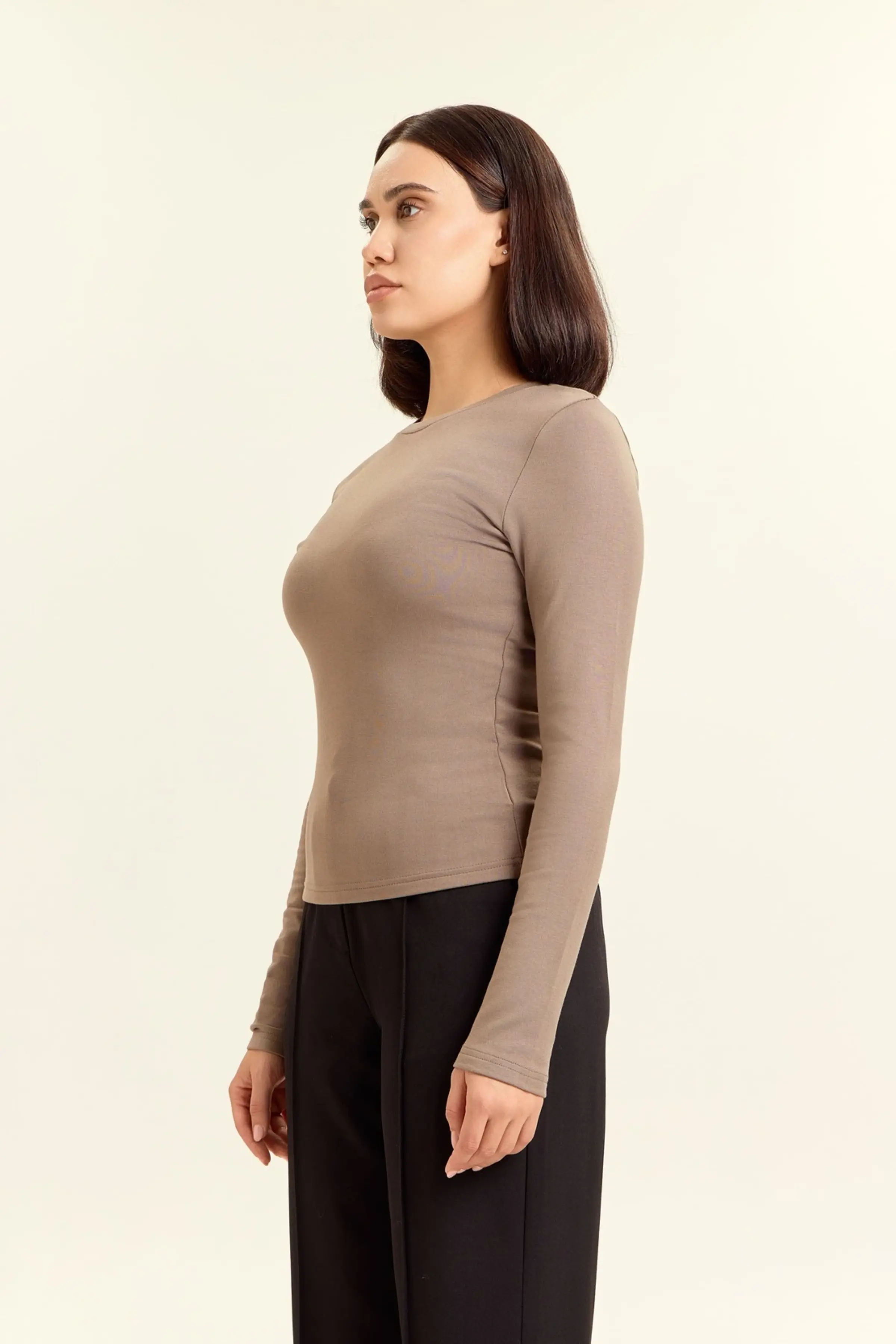 Лонгслив коричневый для женщин 47192-13 59