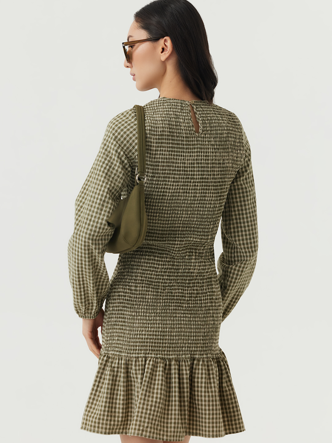 Платье зеленая клетка для женщин 48147-54 54