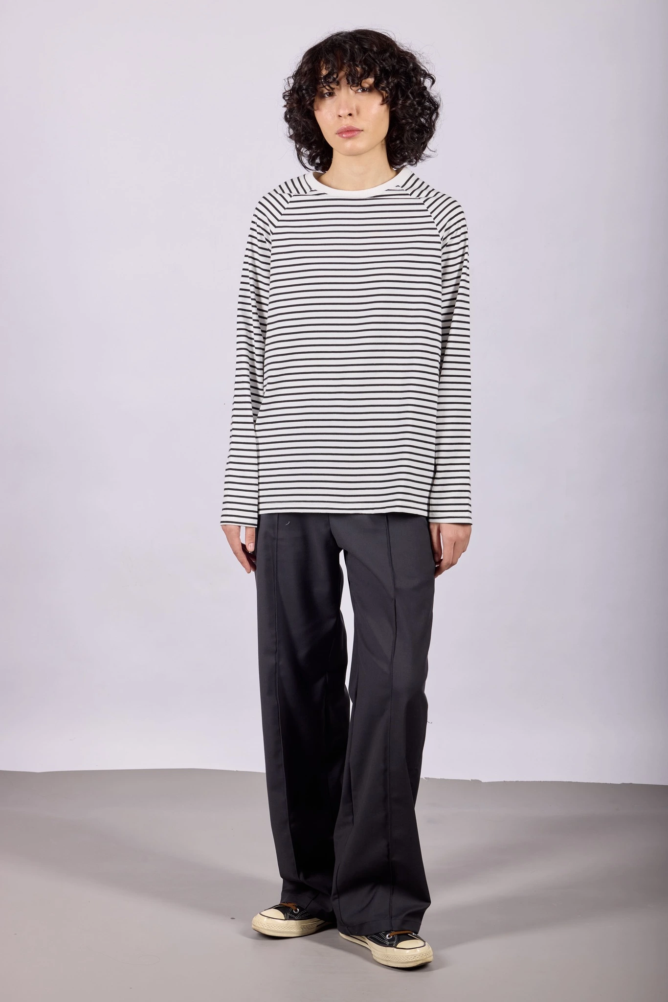 Лонгслив бело-синяя полоска для женщин 44118-48 59