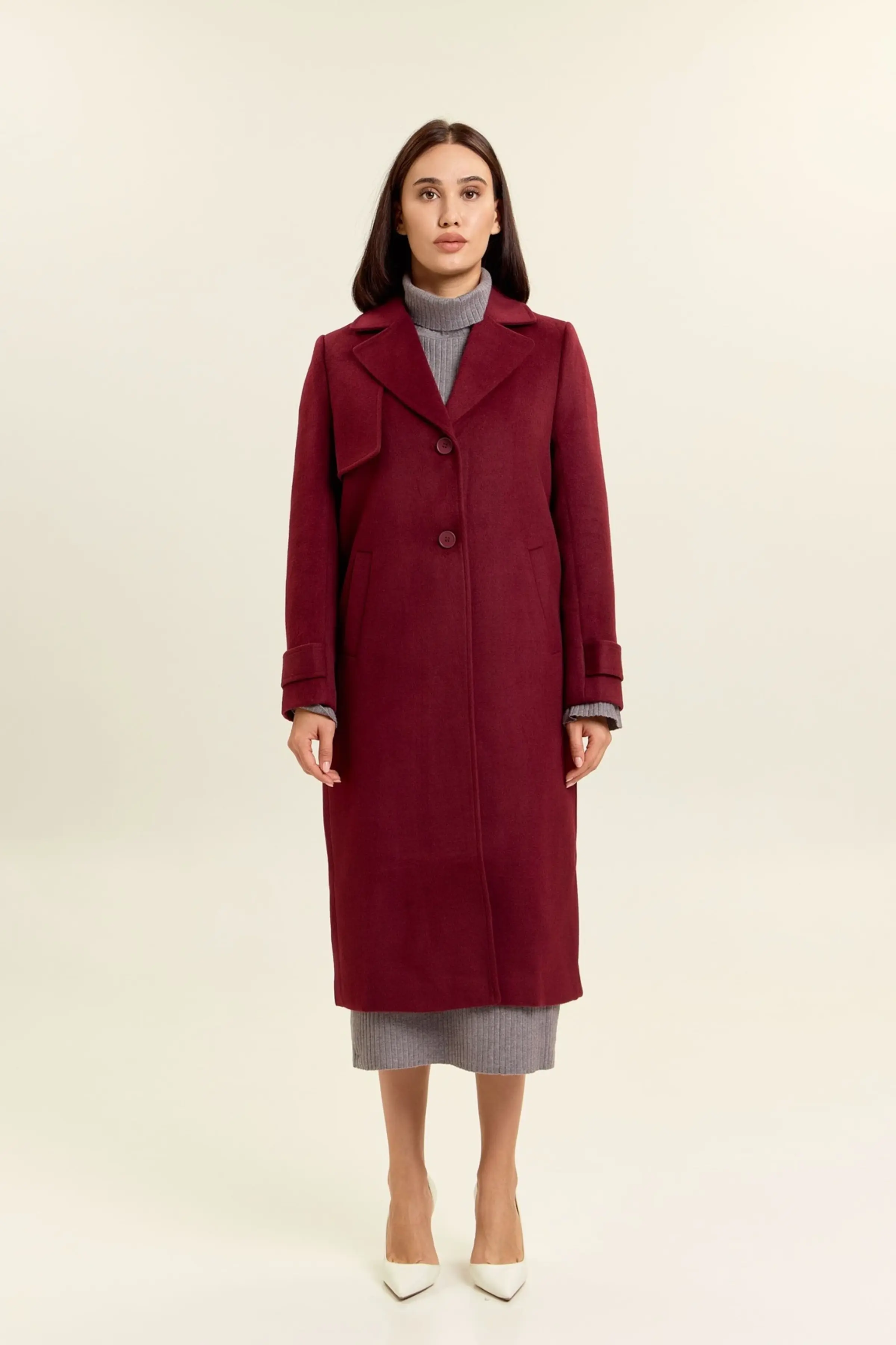 Пальто бордовый для женщин 47103-67 53