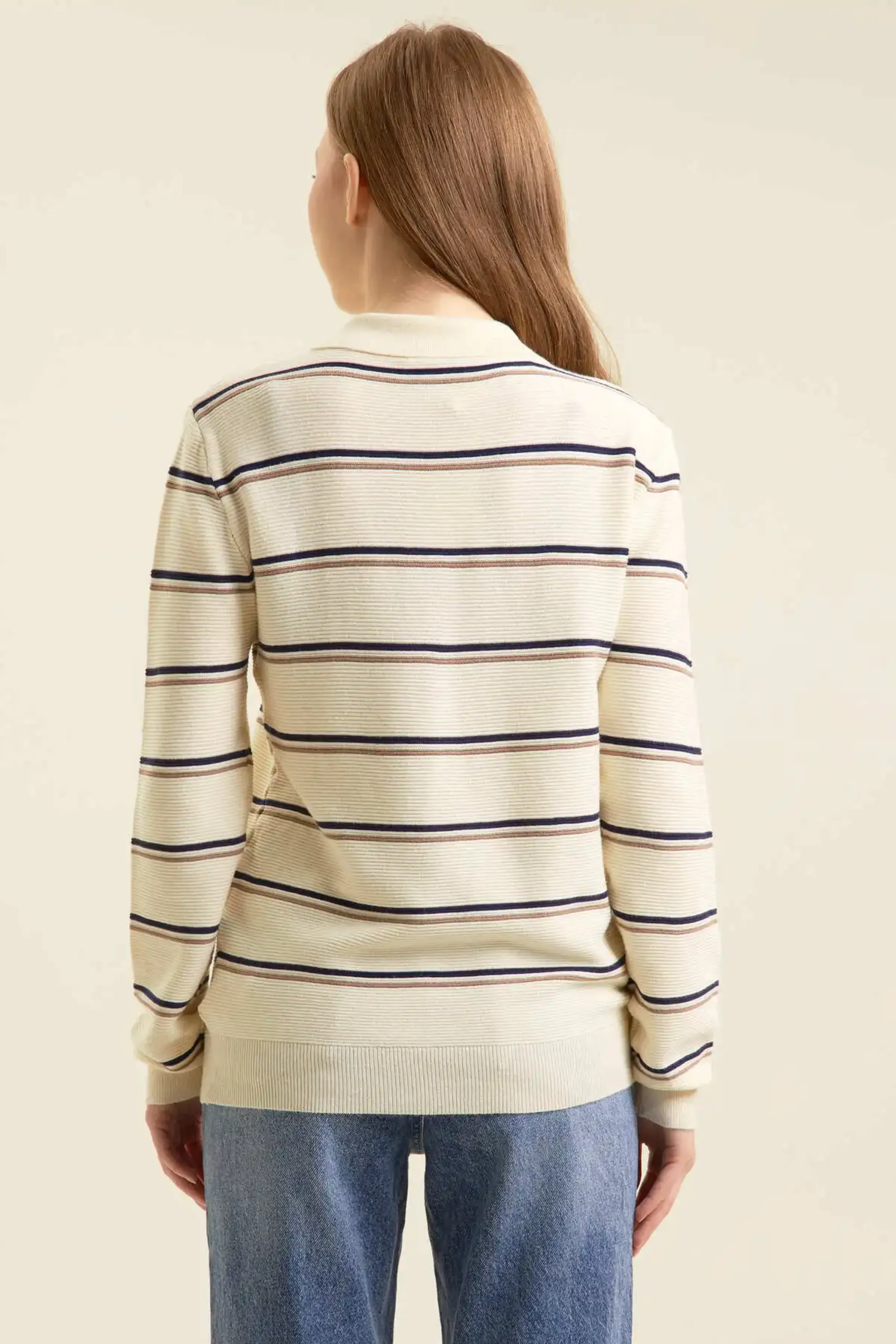 Джемпер сине-бежевая полоска для женщин 47239-296 60