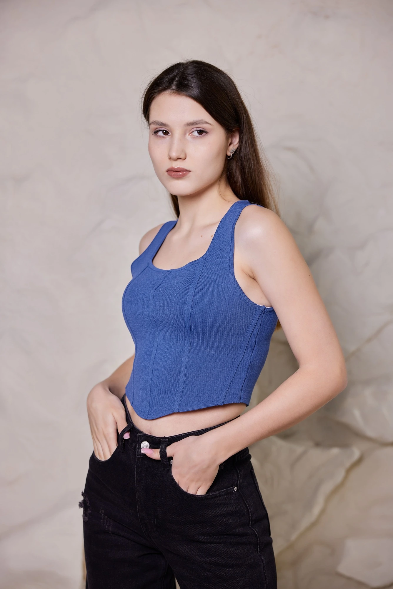 Топ синий для женщин 40147-65 46