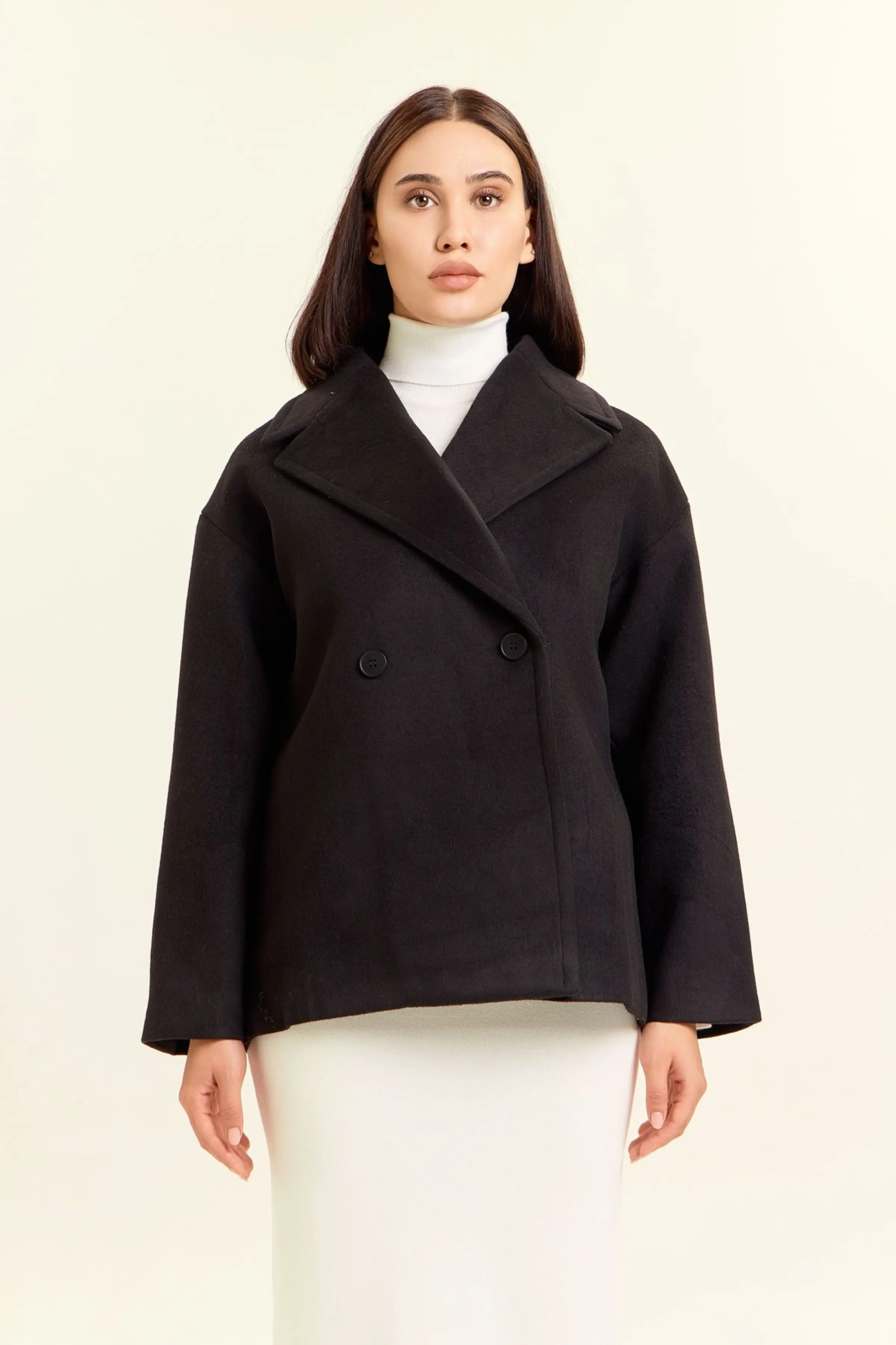 Пальто черный для женщин 47107-1 53