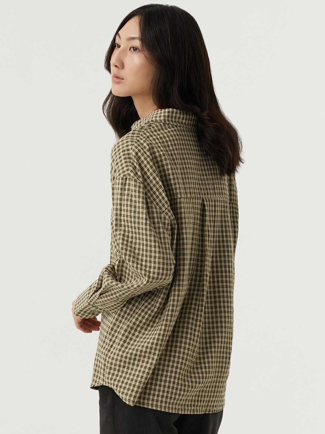 Рубашка зеленая клетка для женщин 48138-54 66