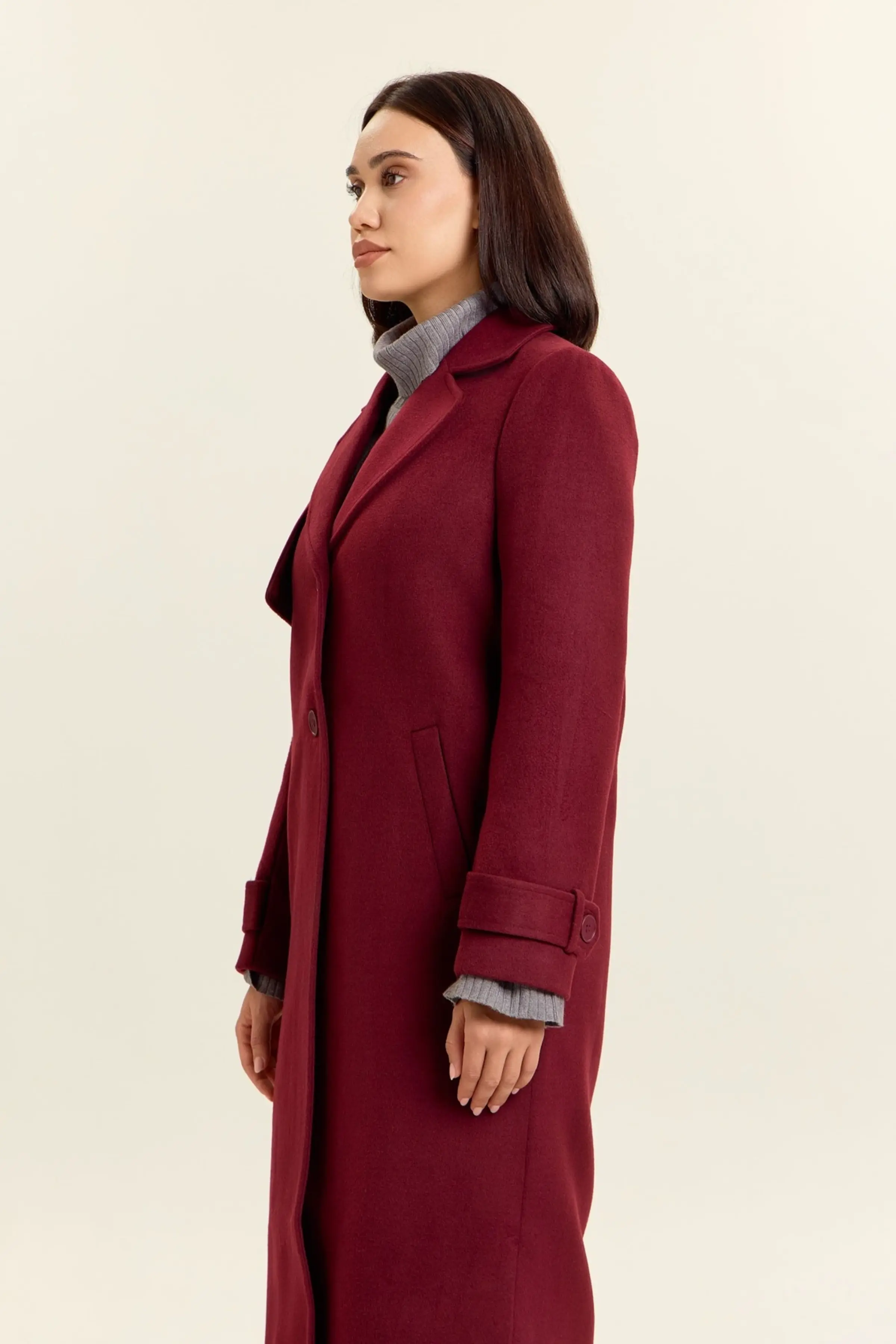 Пальто бордовый для женщин 47103-67 53