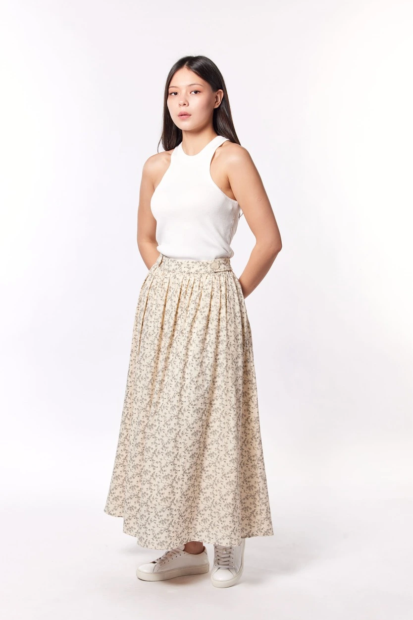 Юбка белый в цветочек для женщин 44214-134 52