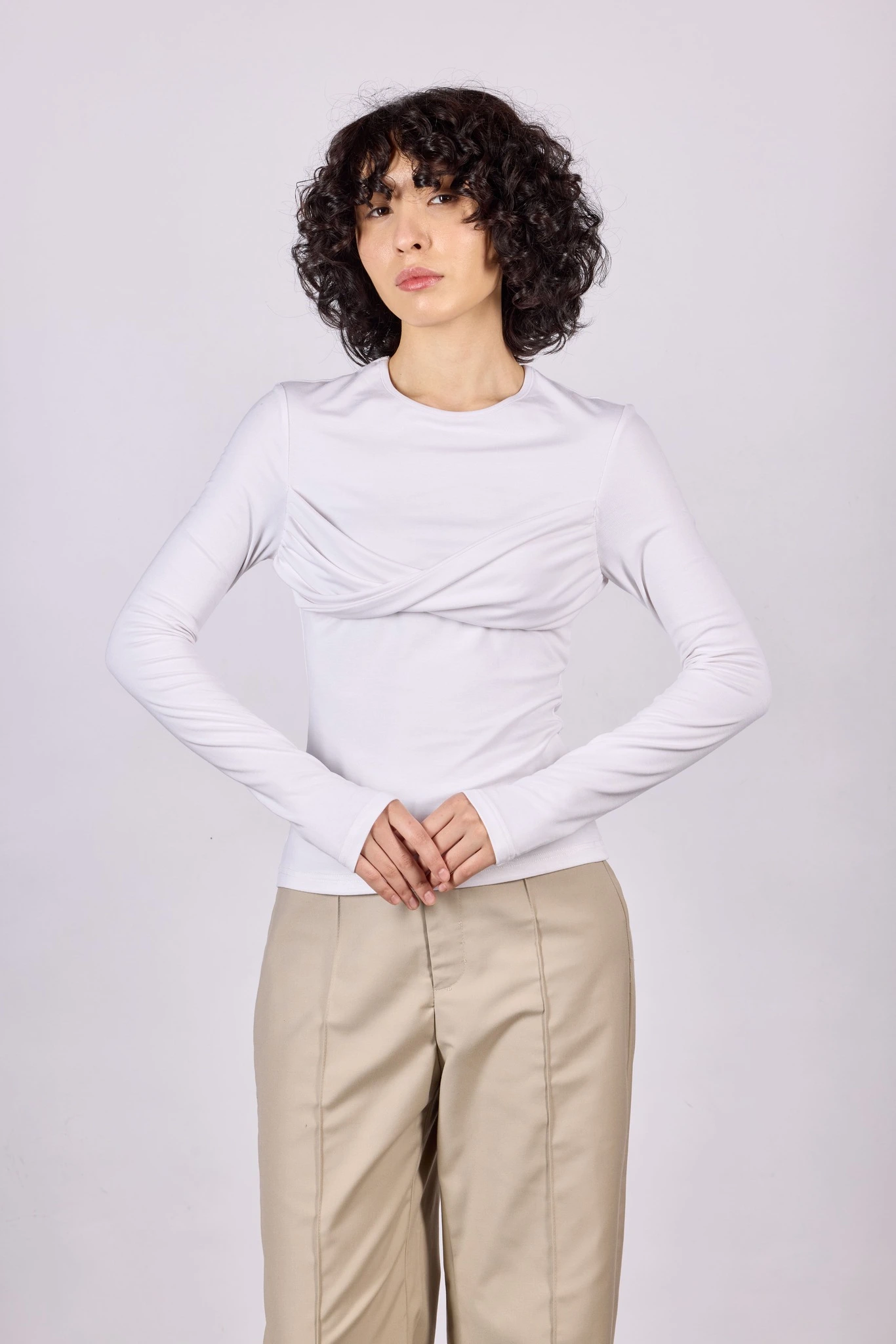 Лонгслив белый для женщин 43139-4 59