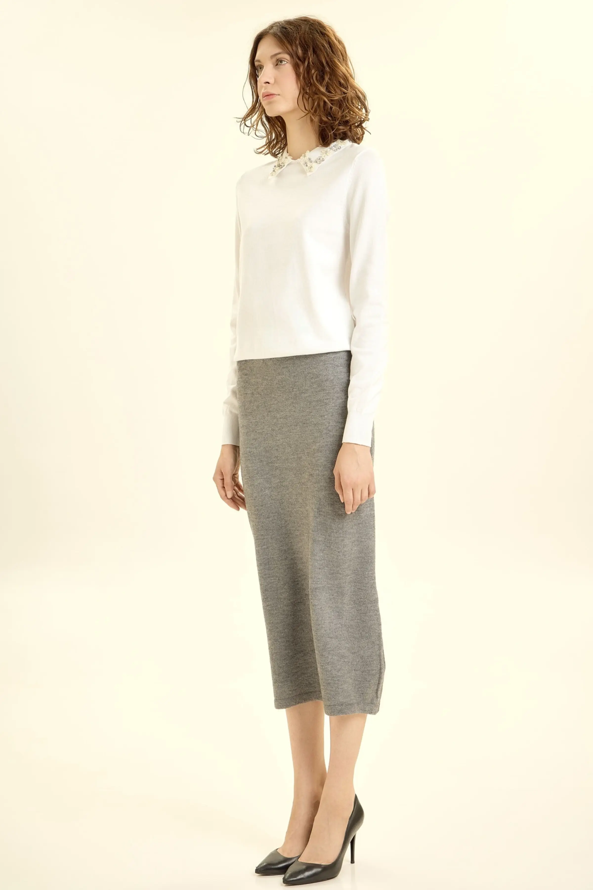 Джемпер белый для женщин 46196-4 60