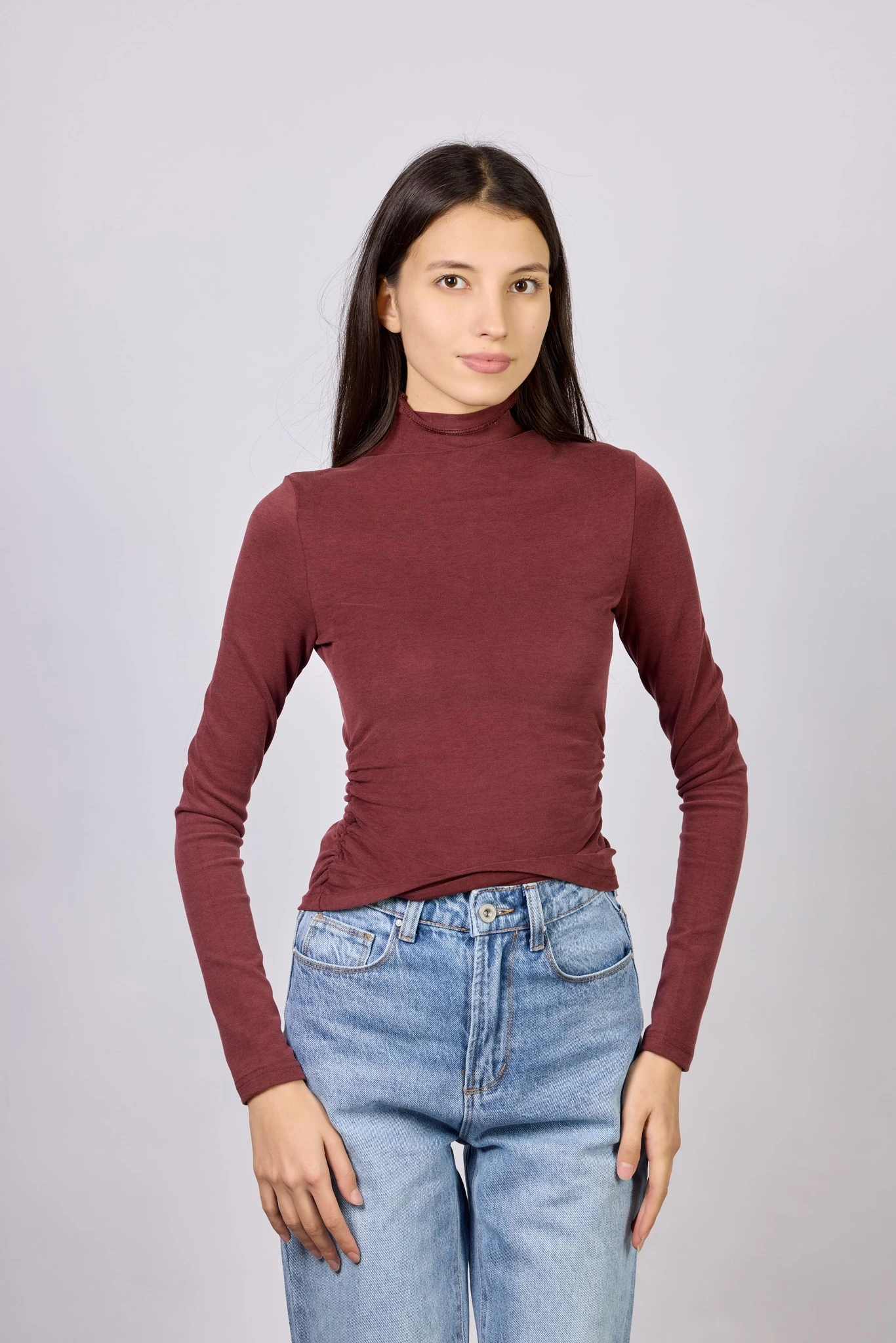 Лонгслив бордовый для женщин 42296-67 59