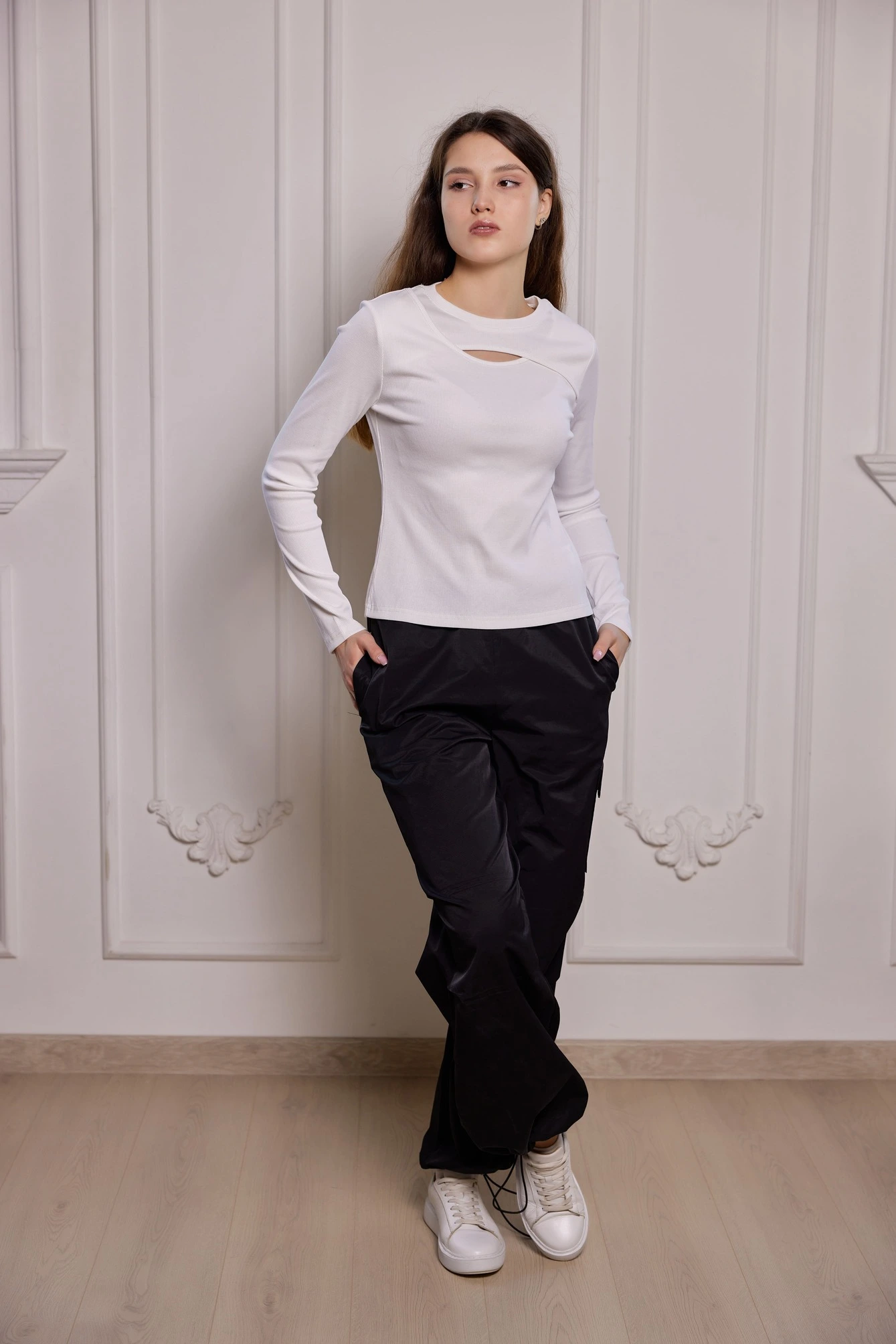 Лонгслив белый для женщин 40214-4 59