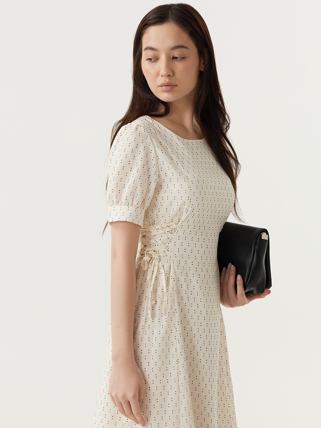 Платье белый в черный горошек  для женщин 48216-297 54