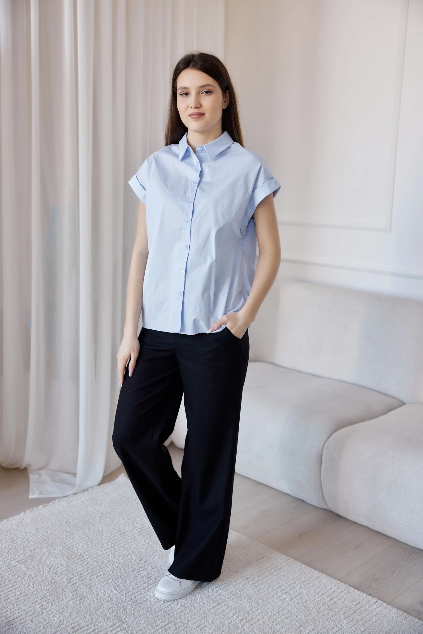 Рубашка голубой для женщин 41256-10 66