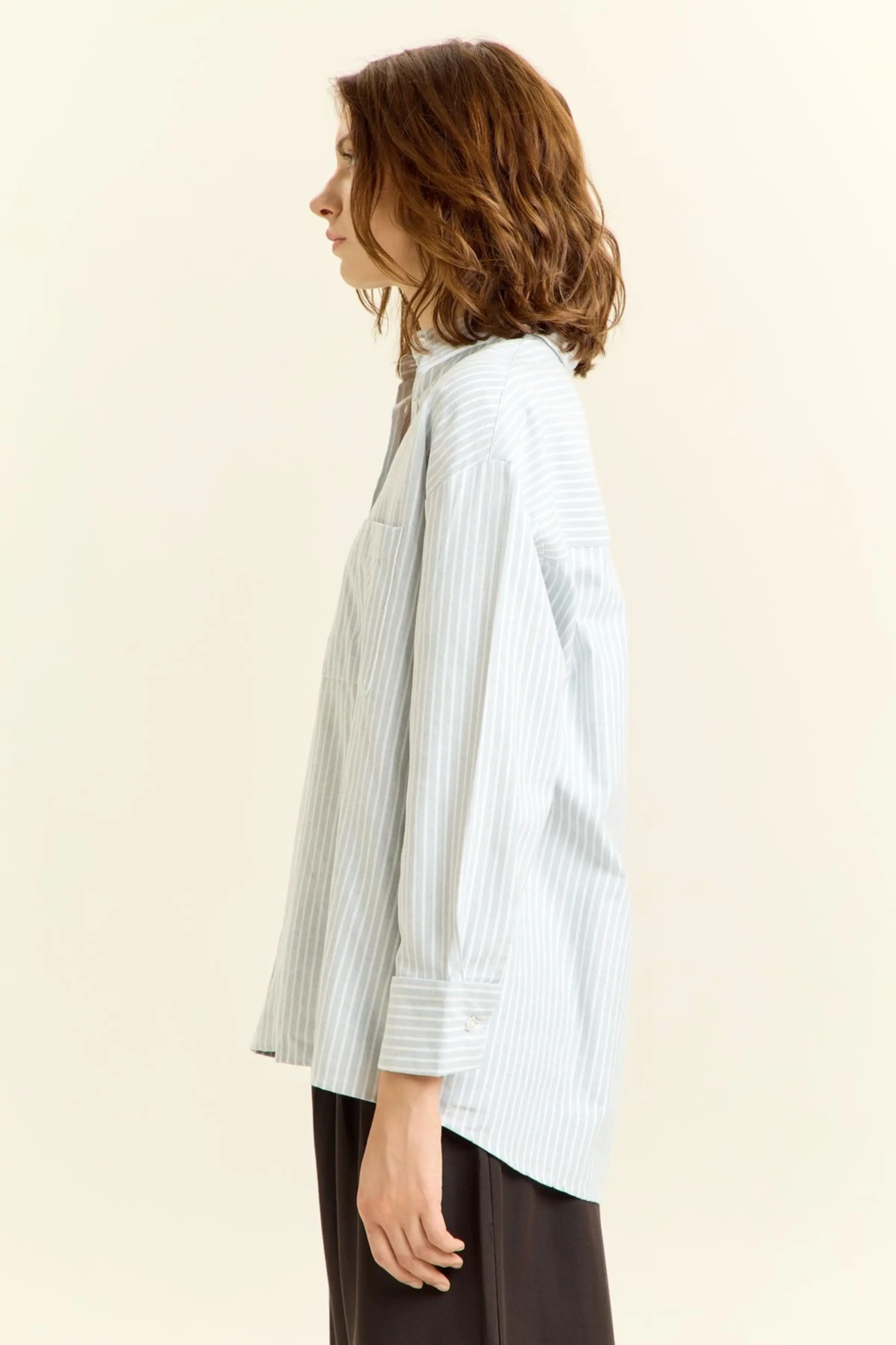 Рубашка бело-голубая полоска для женщин 45243-47 66