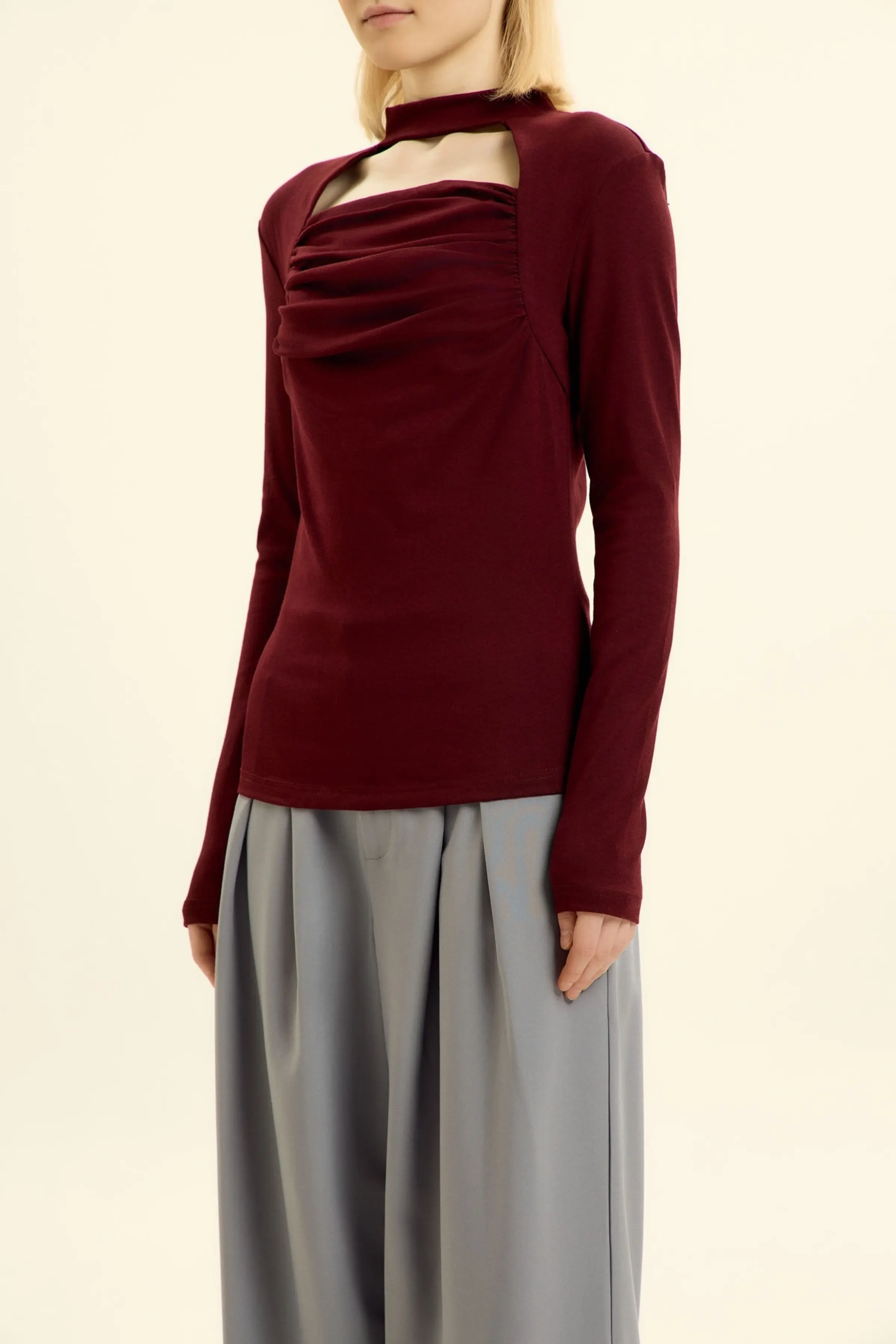 Лонгслив бордовый для женщин 46229-67 59