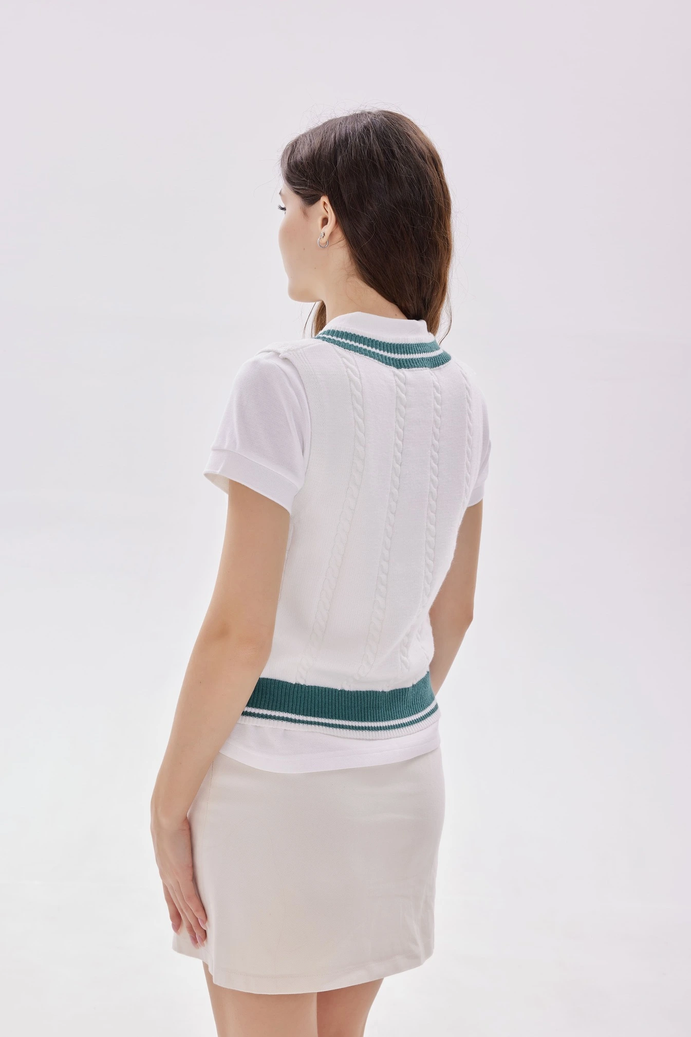 Жилетка зелено-белый для женщин 40119-210 68