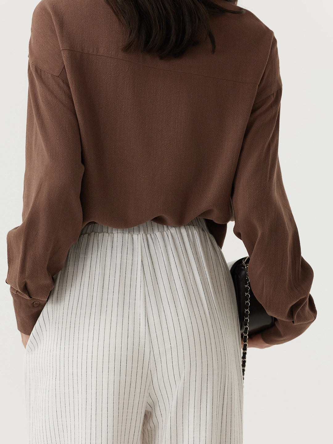 Брюки бело-черная полоска для женщин 48347-46 71