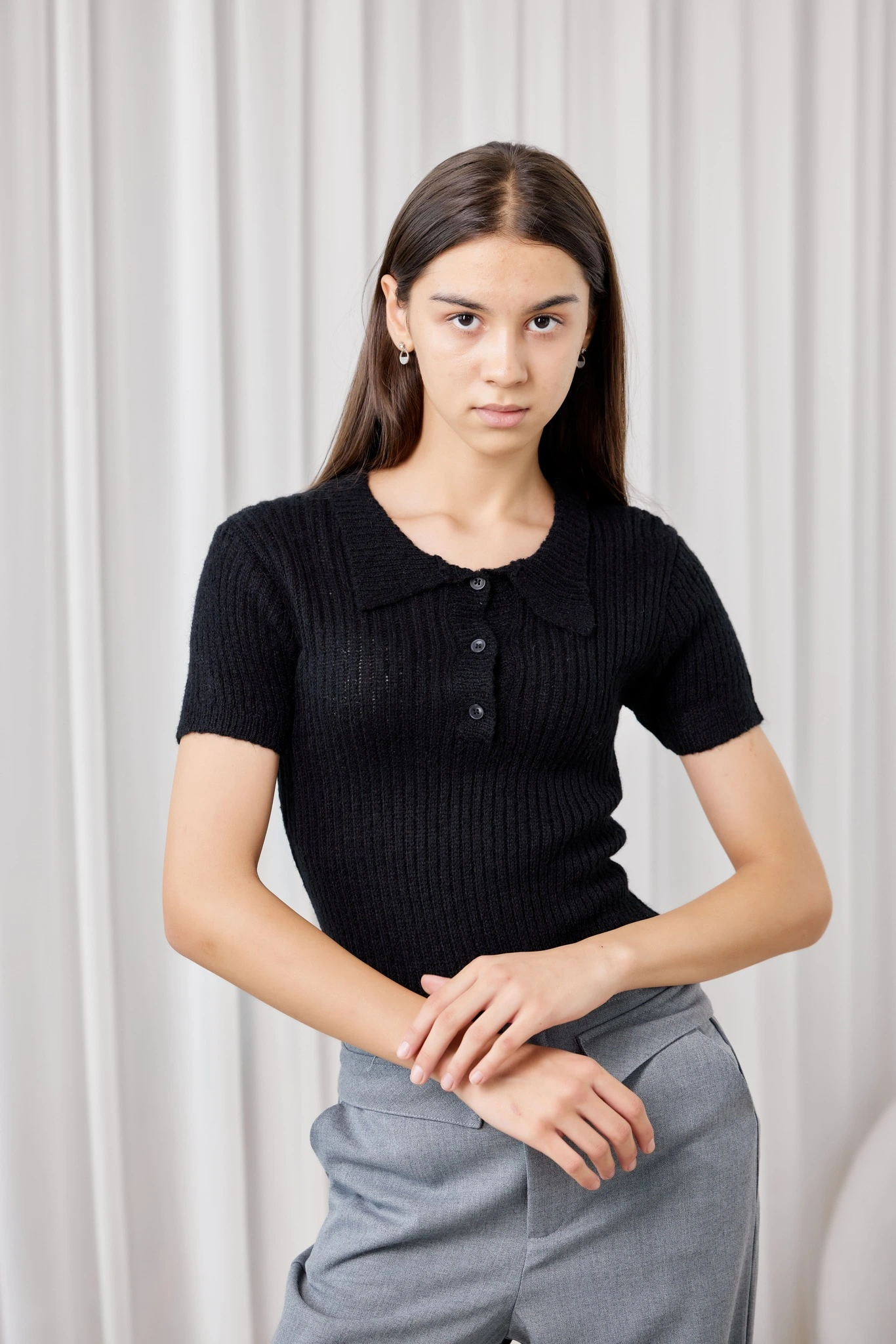 Джемпер черный для женщин 42194-1 60