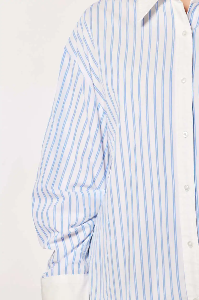 Рубашка бело-голубая полоска для женщин 44249-47 66