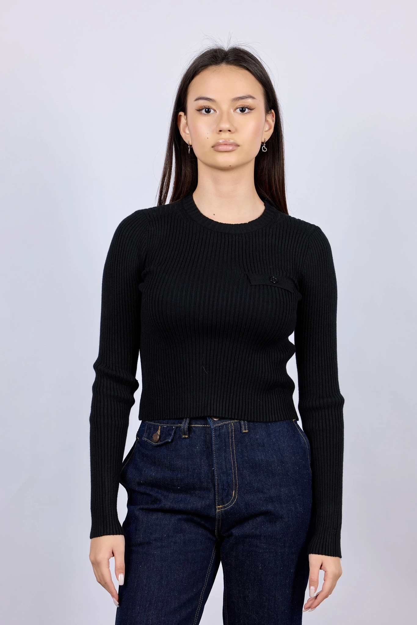 Джемпер черный для женщин 43152-1 60