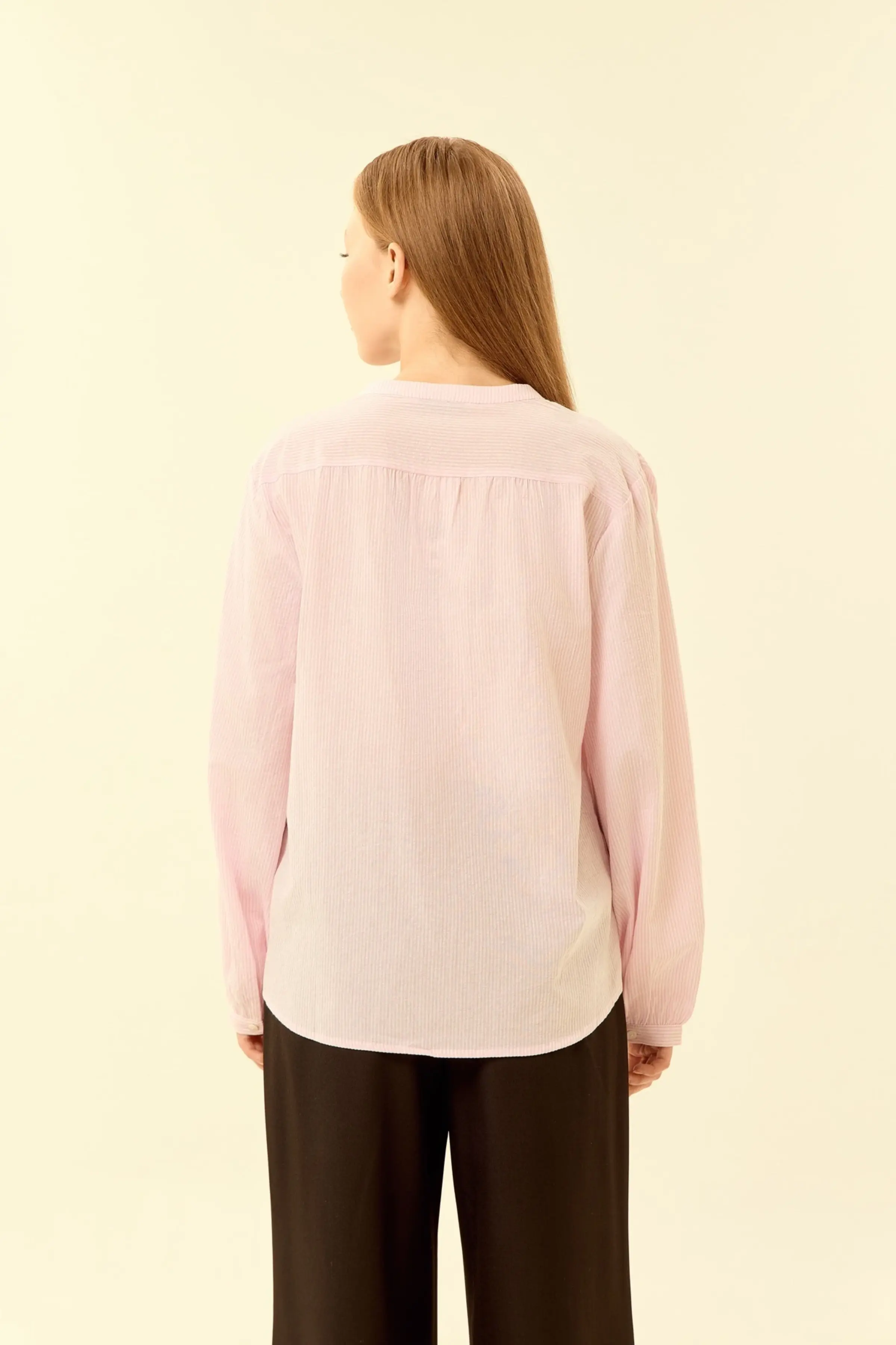 Блузка бело-розовая полоска для женщин 46251-51 28