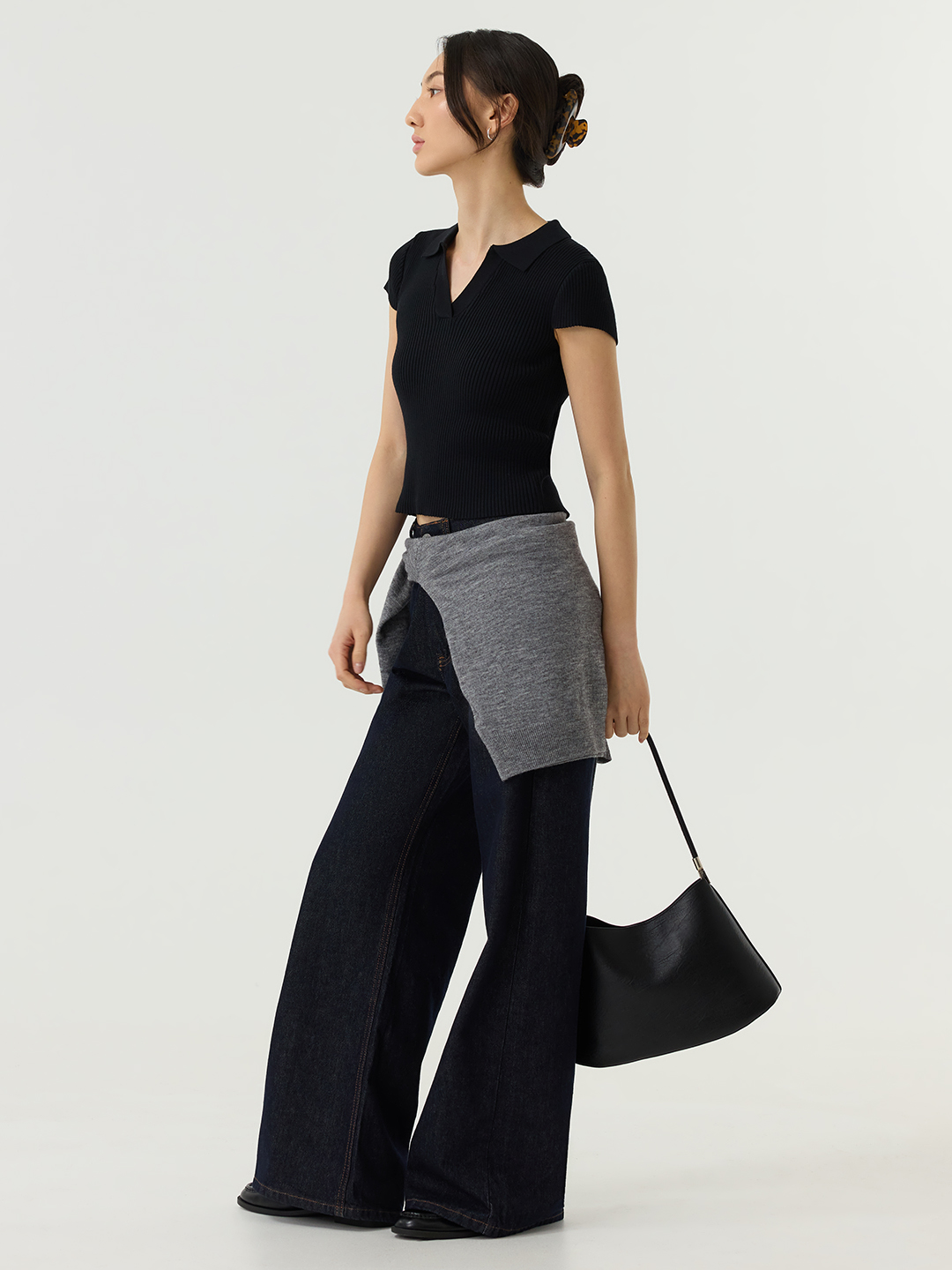 Джемпер черный для женщин 48155-1 60