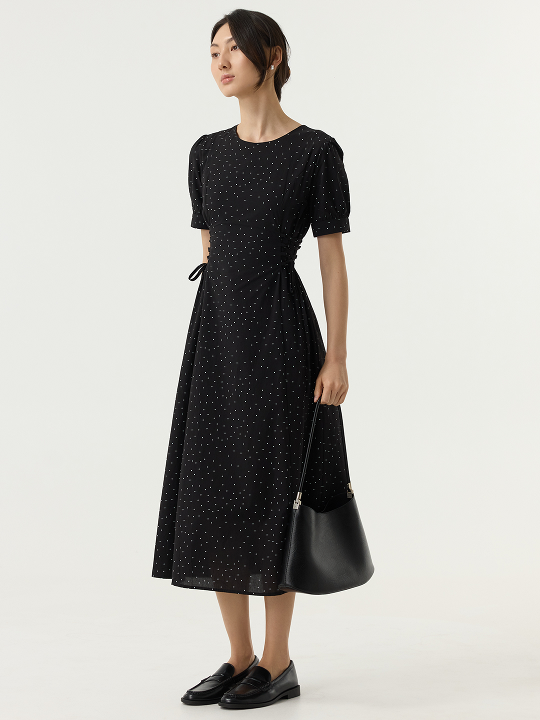 Платье черный в белый горошек  для женщин 48216-298 54