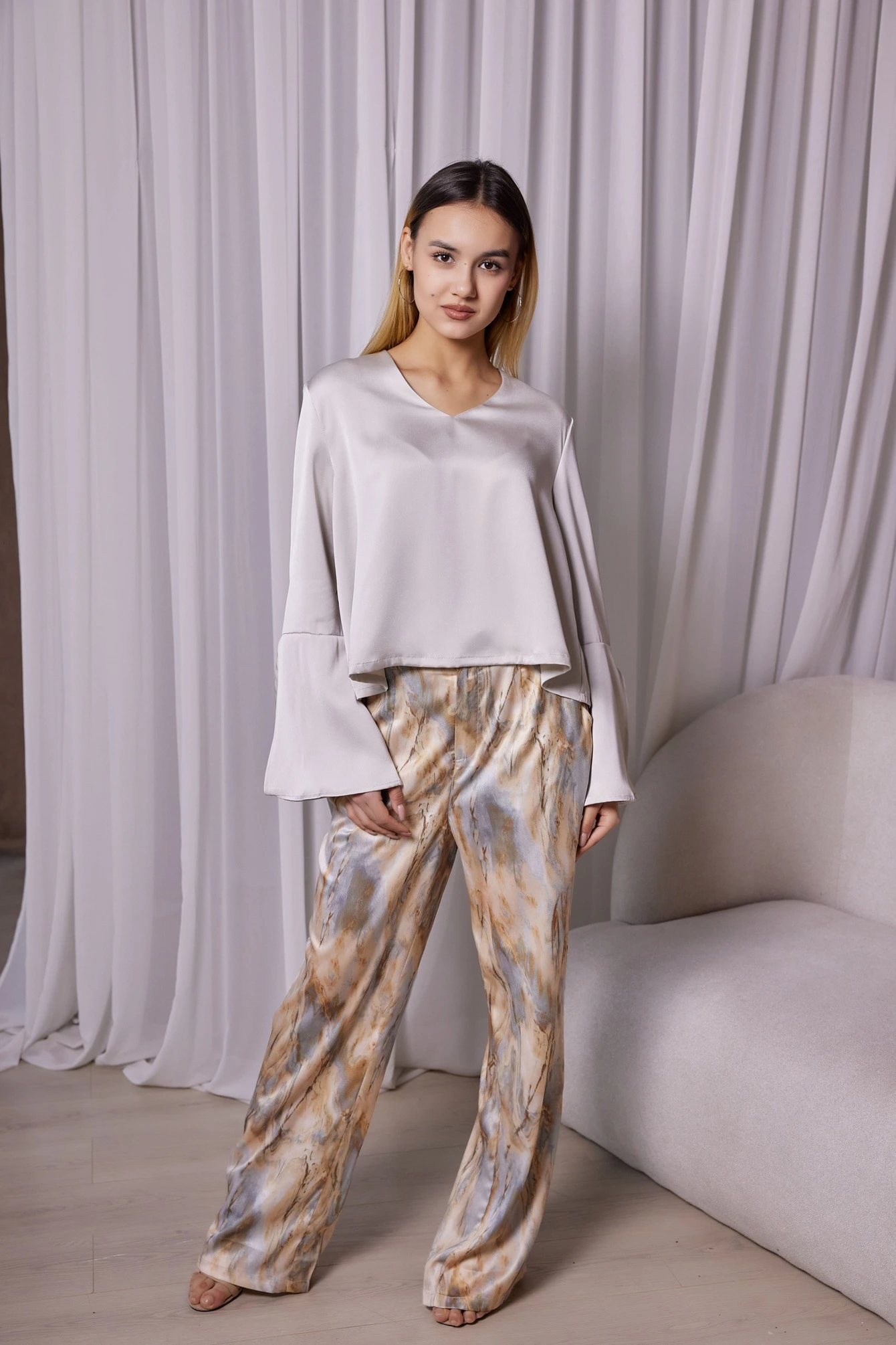 Блузка бежевый для женщин 40276-15 28