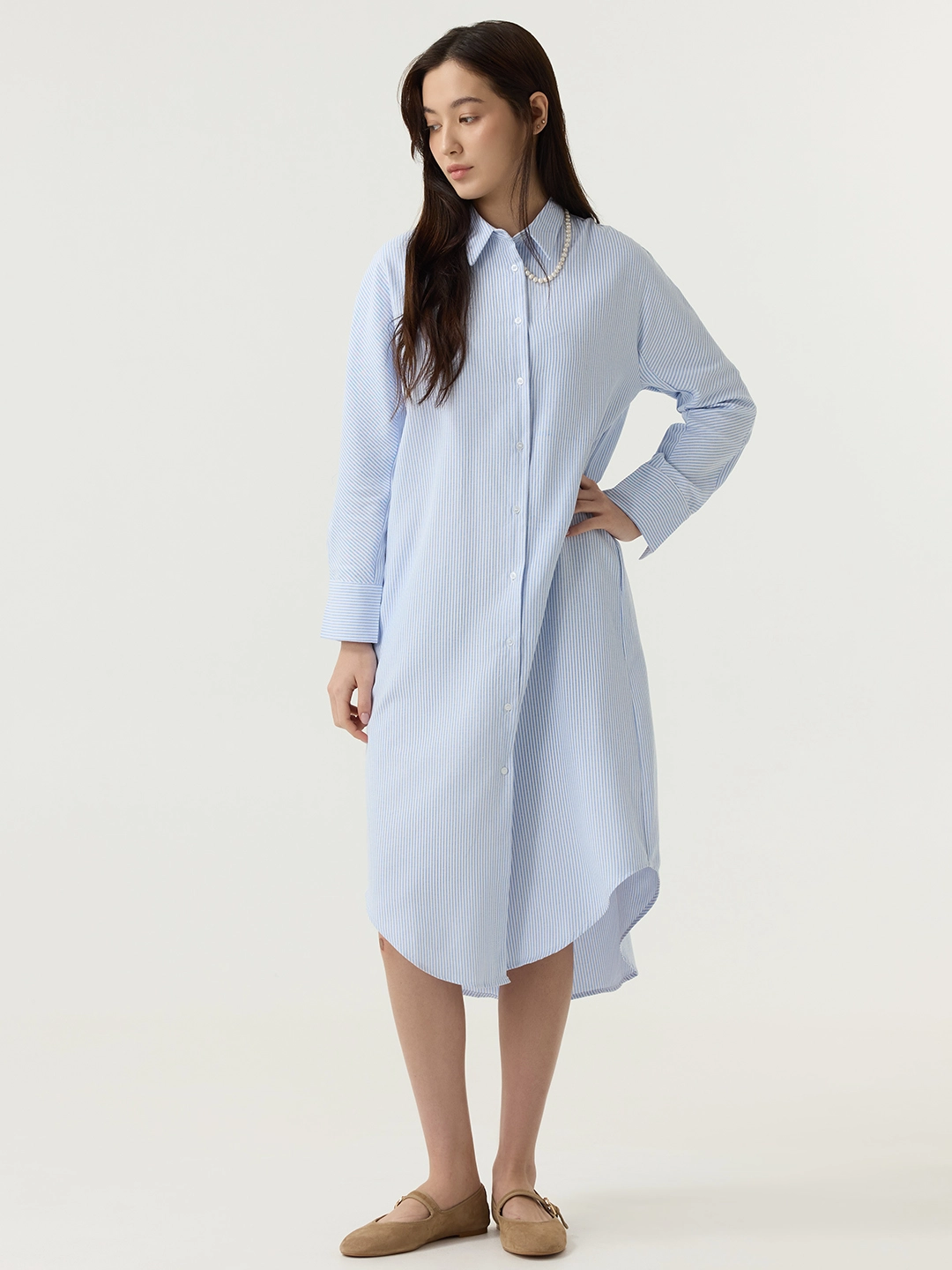 Платье бело-голубая полоска для женщин 48190-47 54