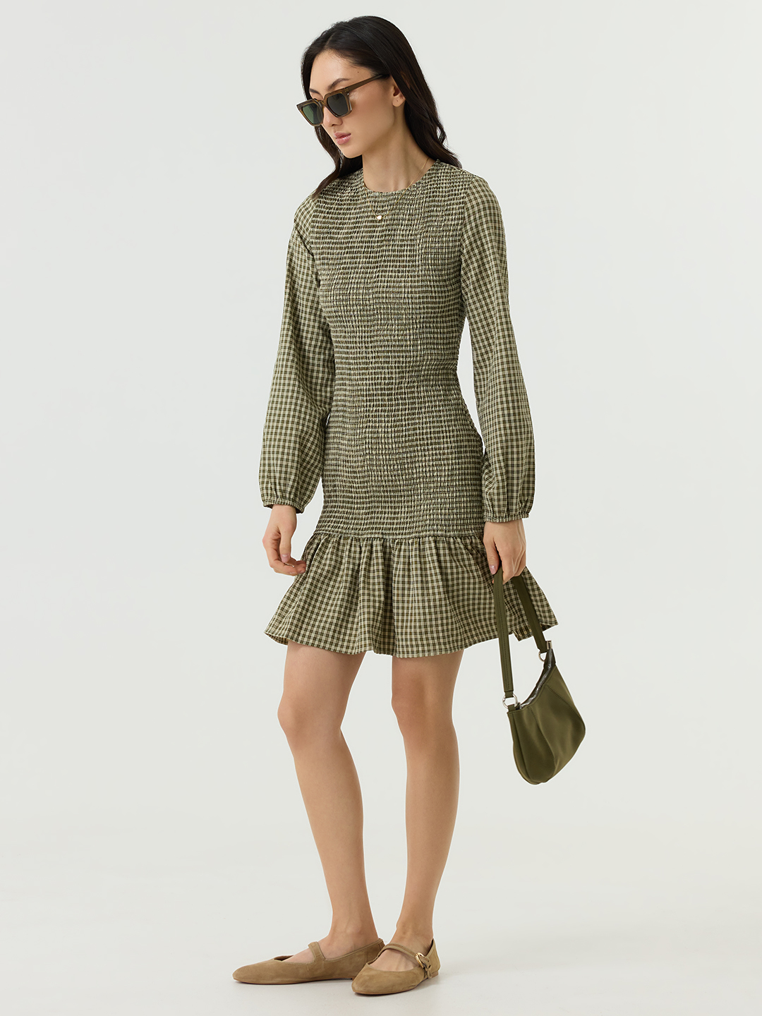Платье зеленая клетка для женщин 48147-54 54
