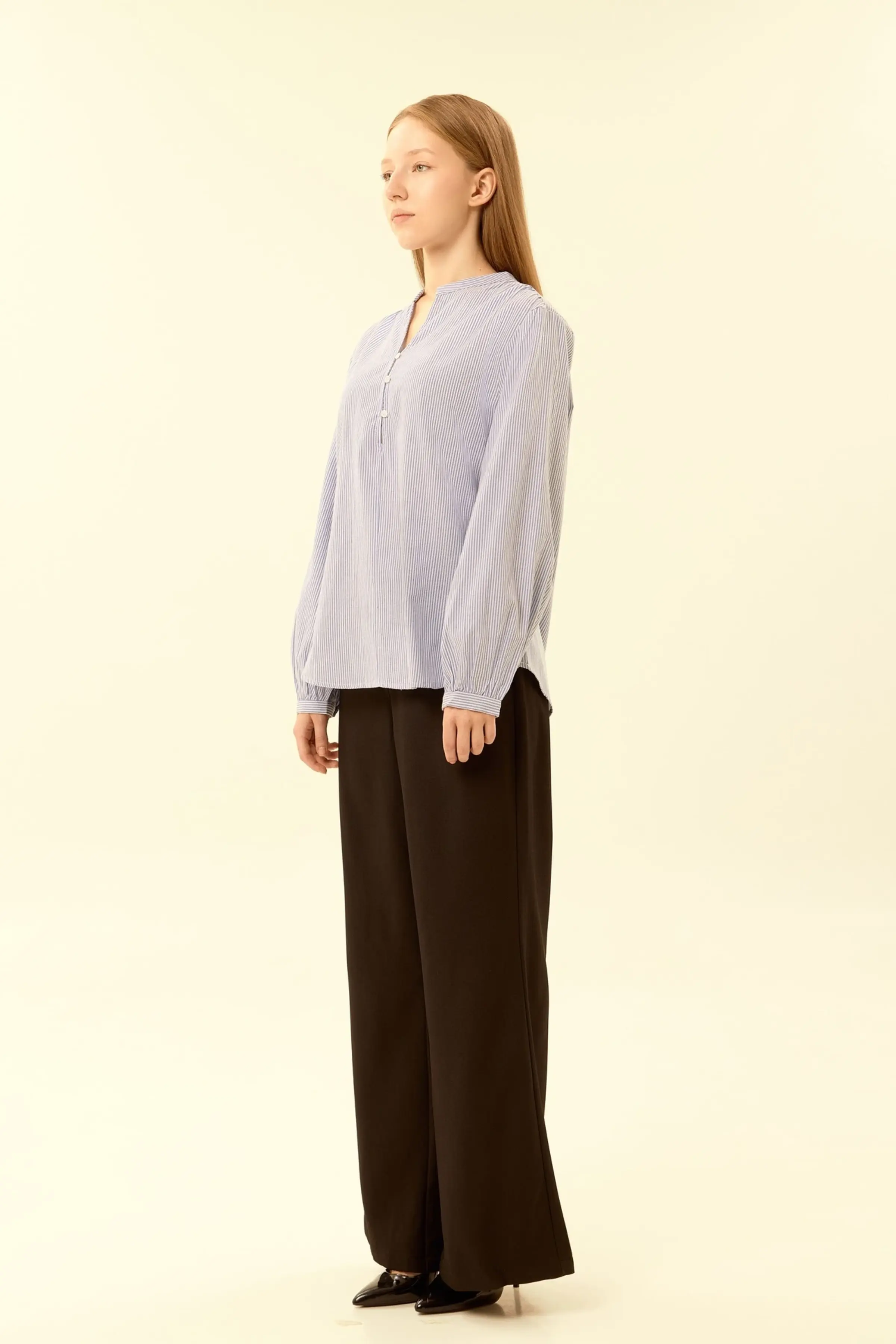 Блузка бело-синяя полоска для женщин 46251-48 28