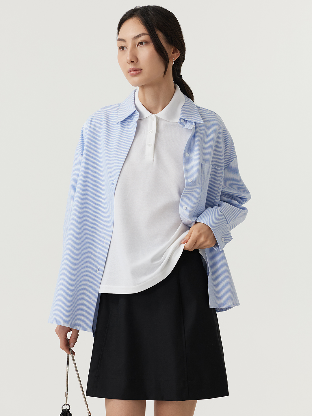 Рубашка бело-голубая полоска для женщин 48344-47 66