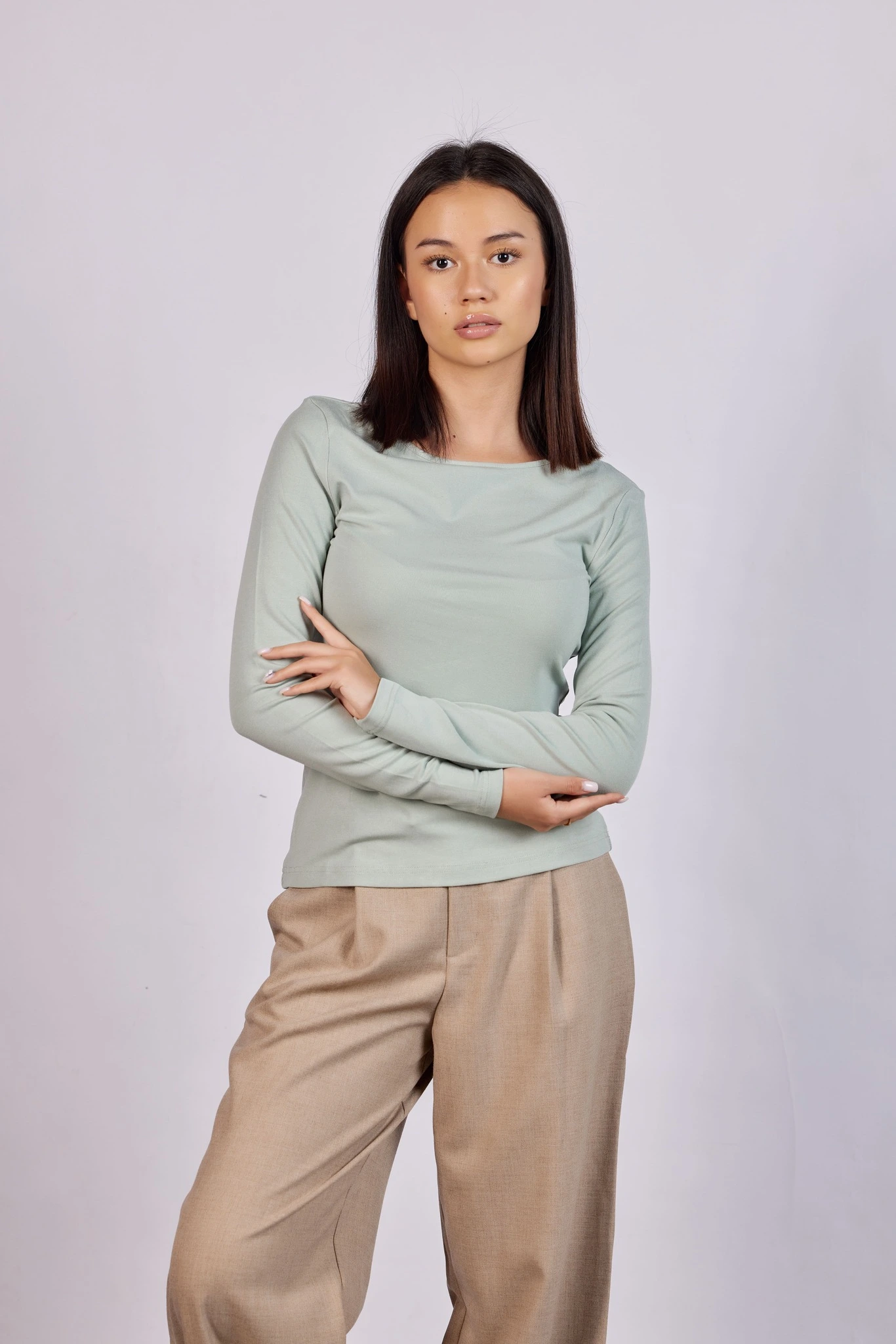Лонгслив светло-зеленый для женщин 43120-8 59