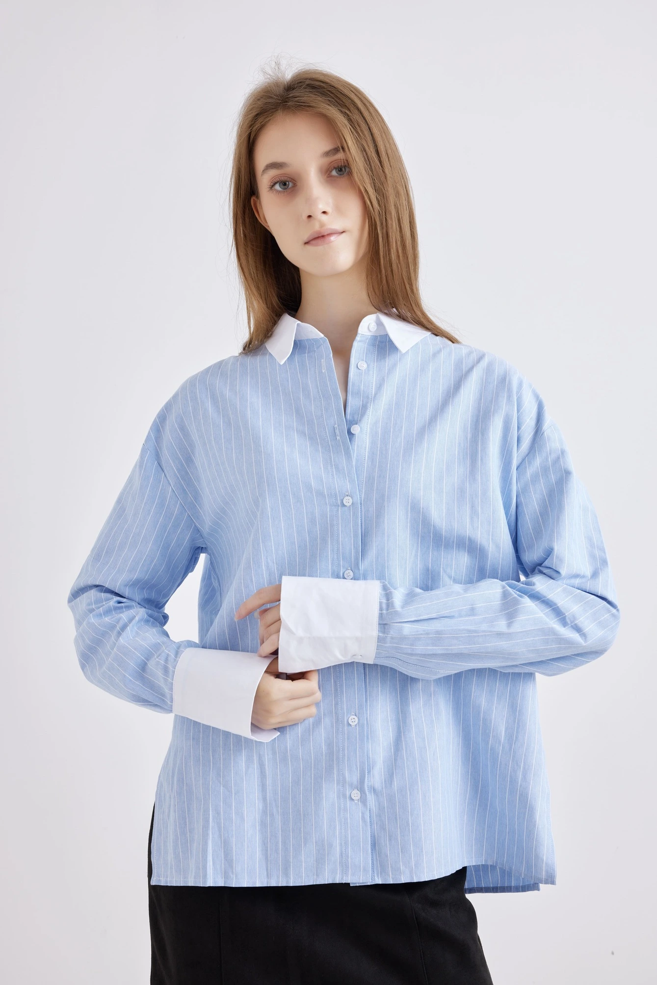Рубашка синий в полоску для женщин 42110-158 66