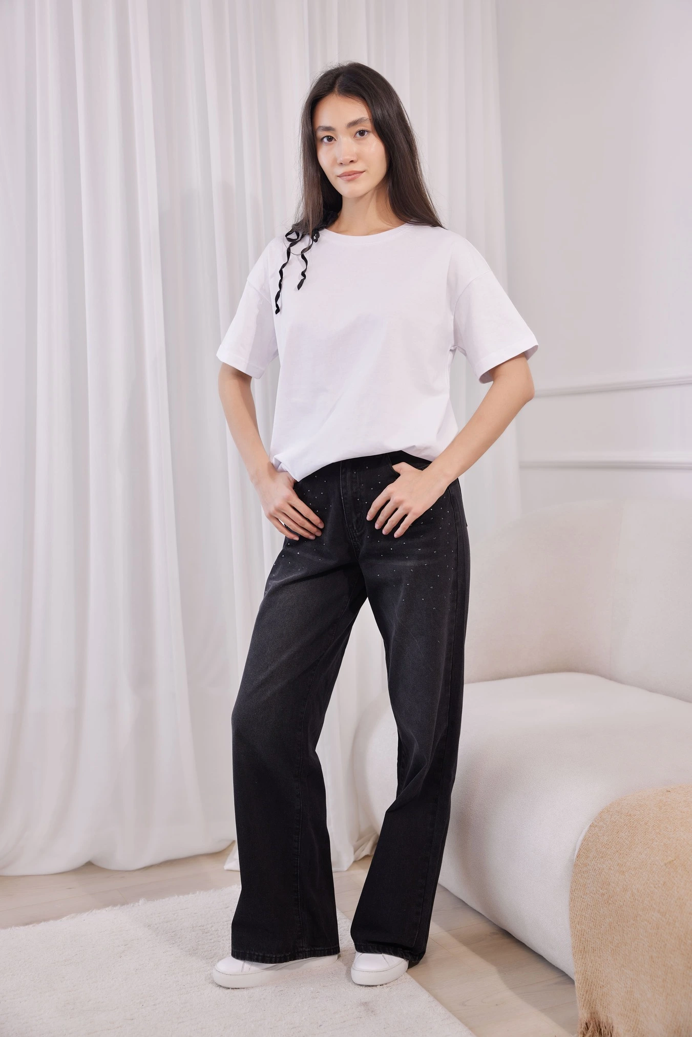 Джинсы черный для женщин 40187-1 74