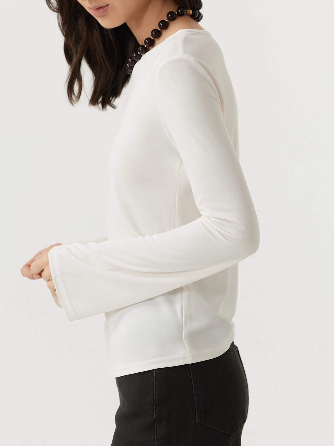 Лонгслив белый для женщин 48165-4 59