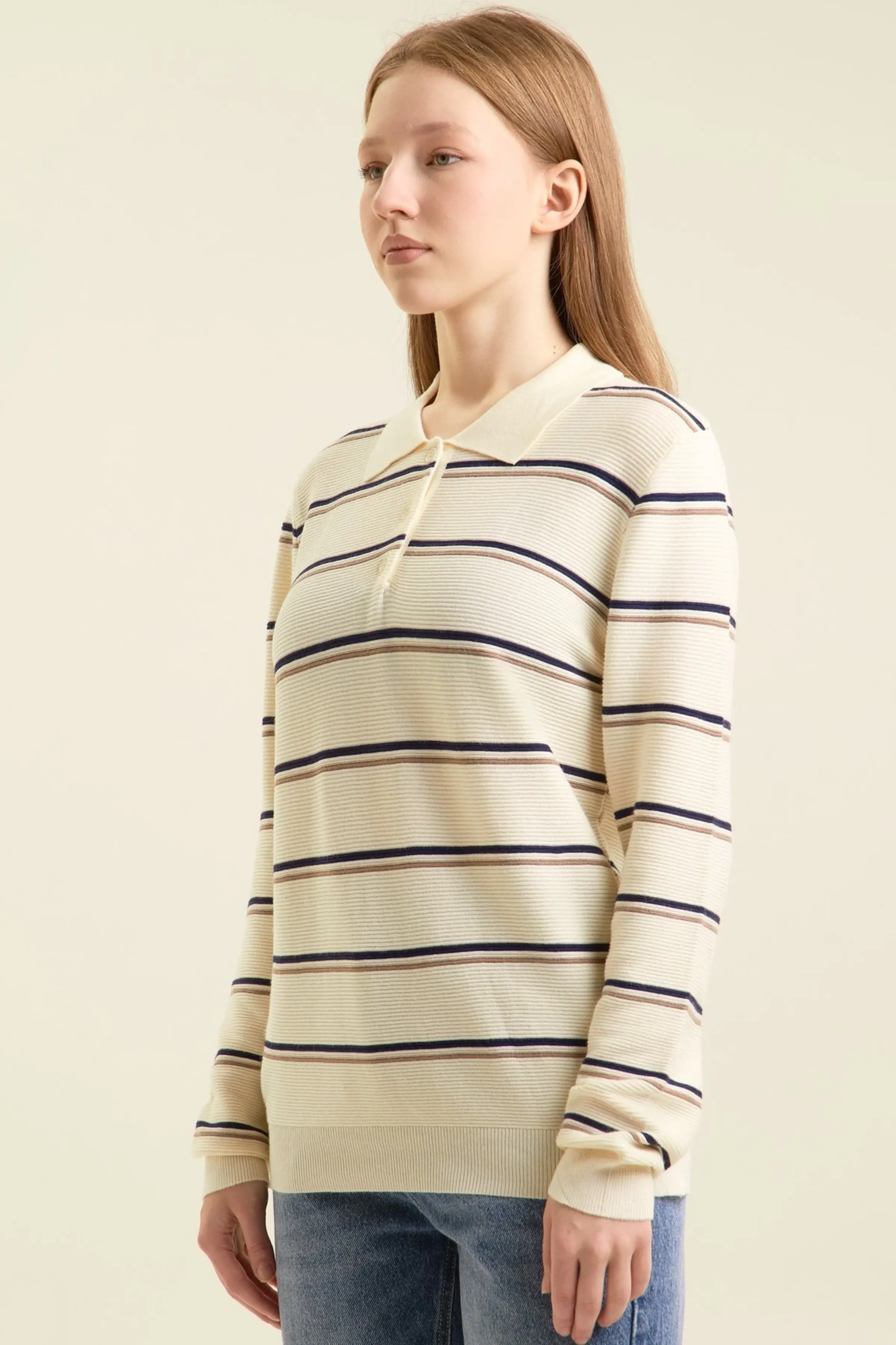 Джемпер сине-бежевая полоска для женщин 47239-296 60