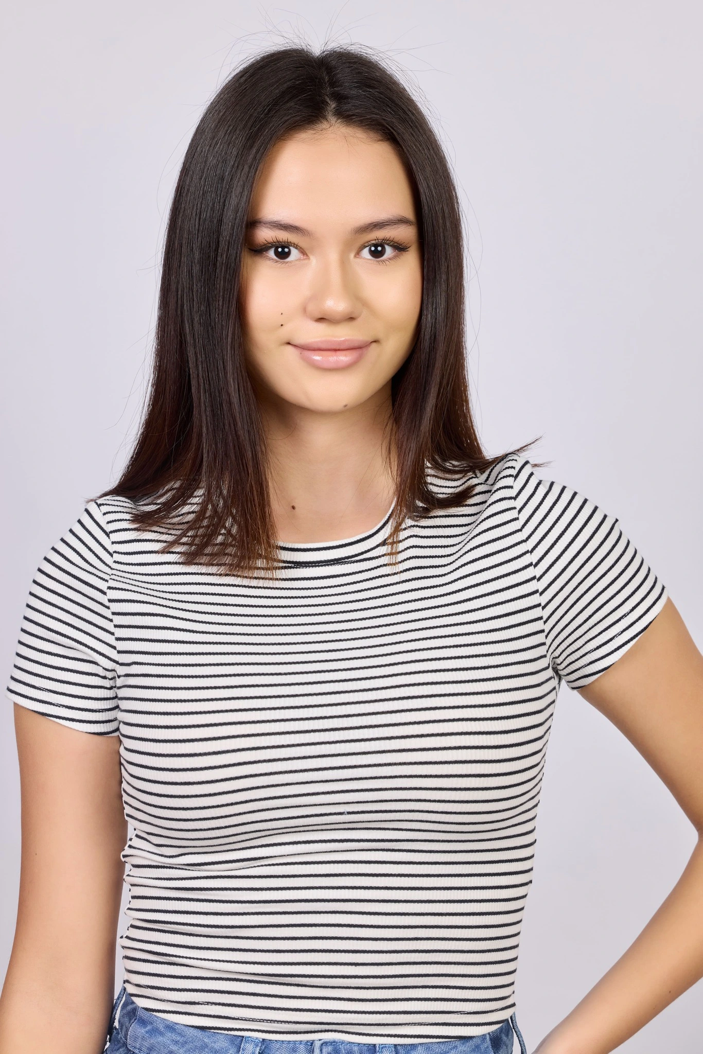Футболка бело-черная полоска для женщин 42265-46 67