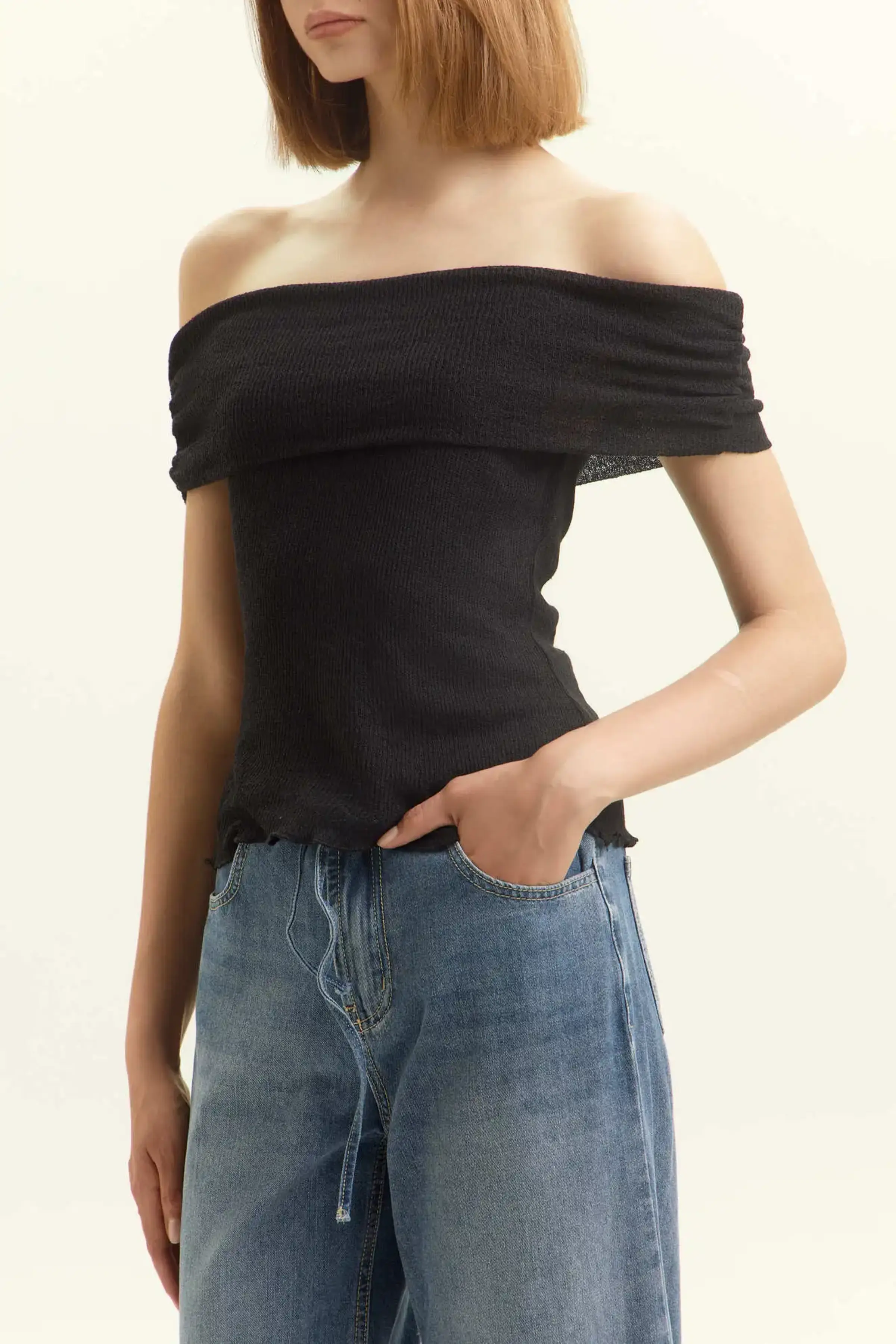 Топ черный для женщин 45127-1 46