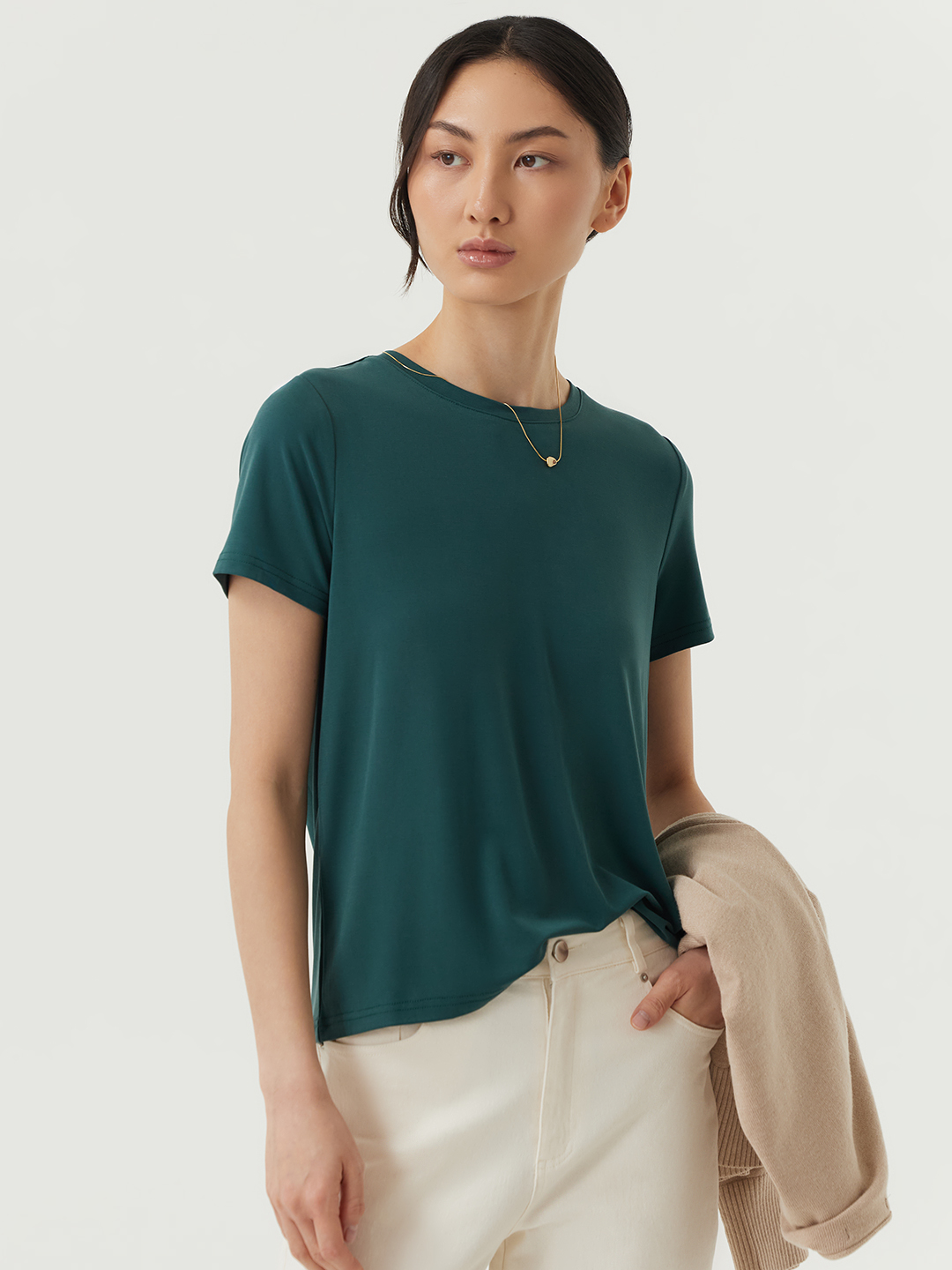 Футболка темно-зеленый для женщин 48132-20 67